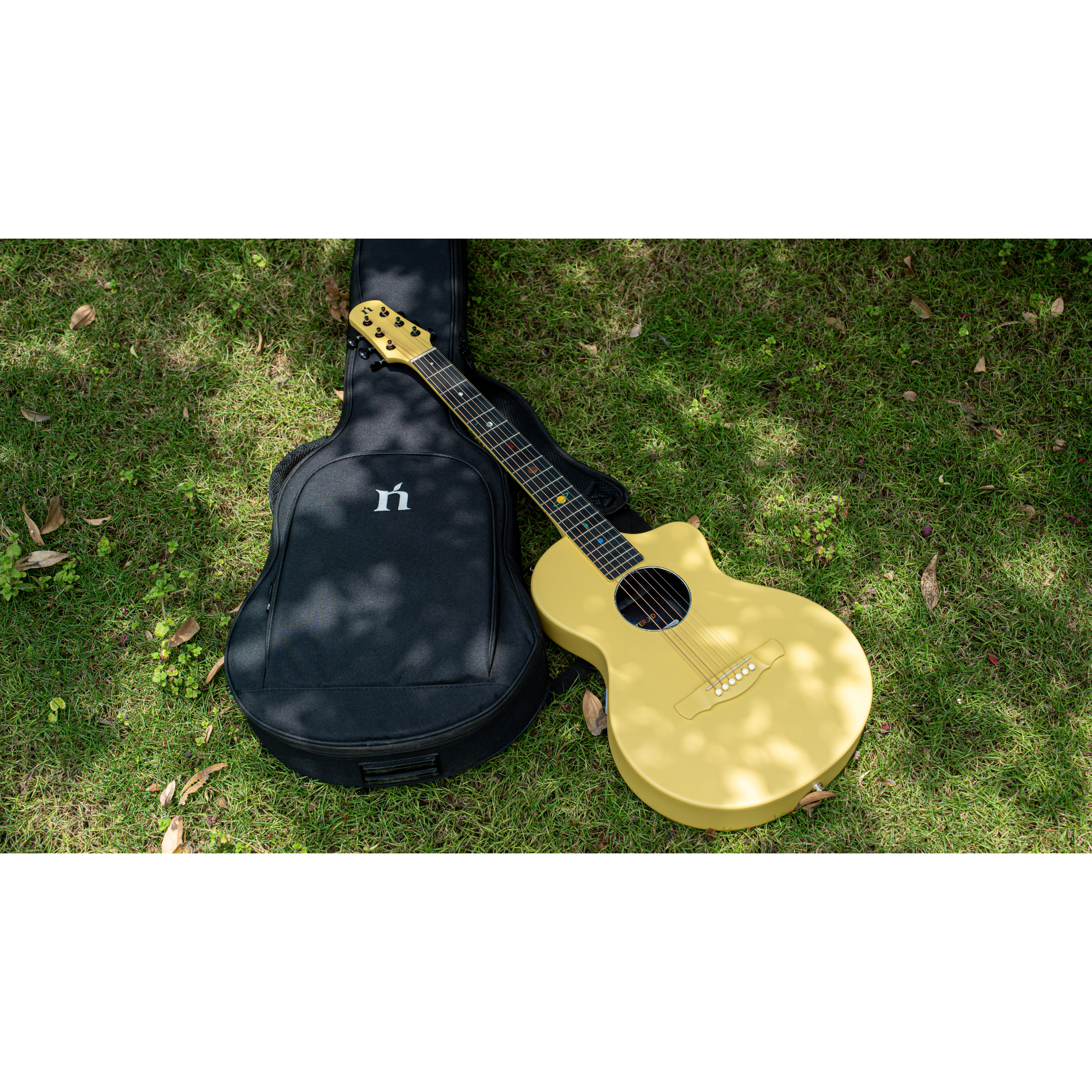 Natasha Asteroid Carbon Fibre 38 Acoustic Guitar with Bag - Glaze Gold