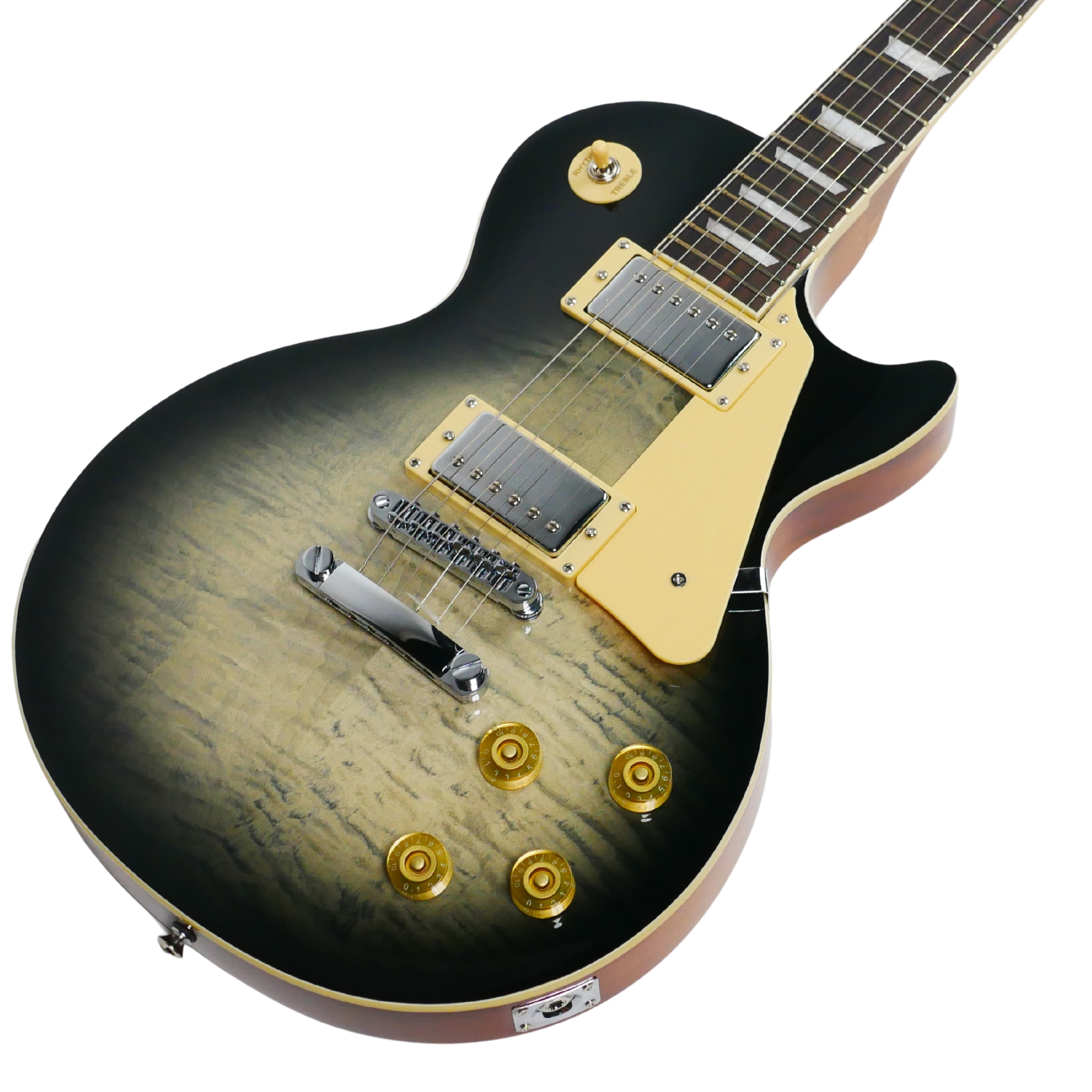 SQOE SELP900 Charcoal Blackburst Les Paul Electric Guitar with Hardcase