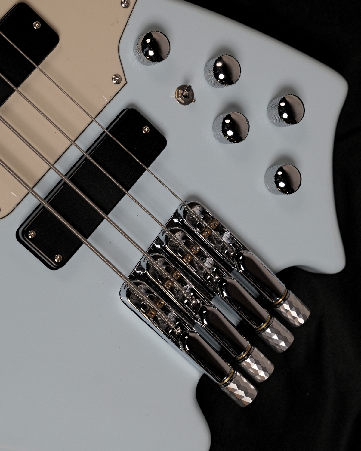 SQOE SBWT700 Sky Blue 4-String Headless Electric Bass Roasted Maple India