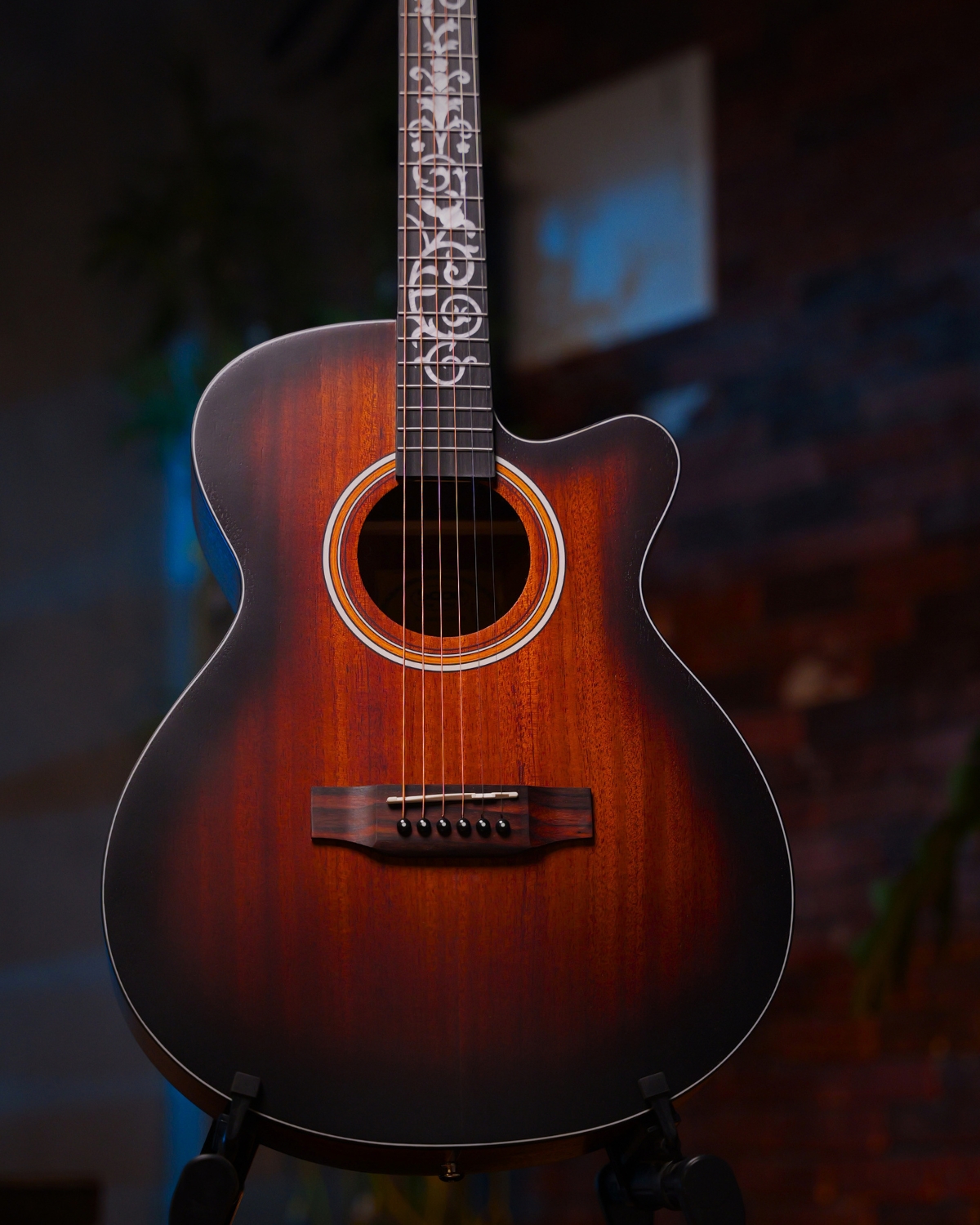 SQOE EA65 Vintage burst GA Solid Top Acoustic Guitar