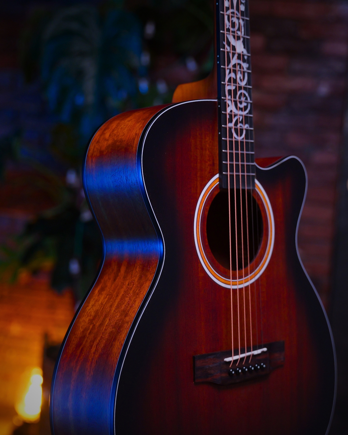 SQOE EA65 Vintage burst GA Solid Top Acoustic Guitar
