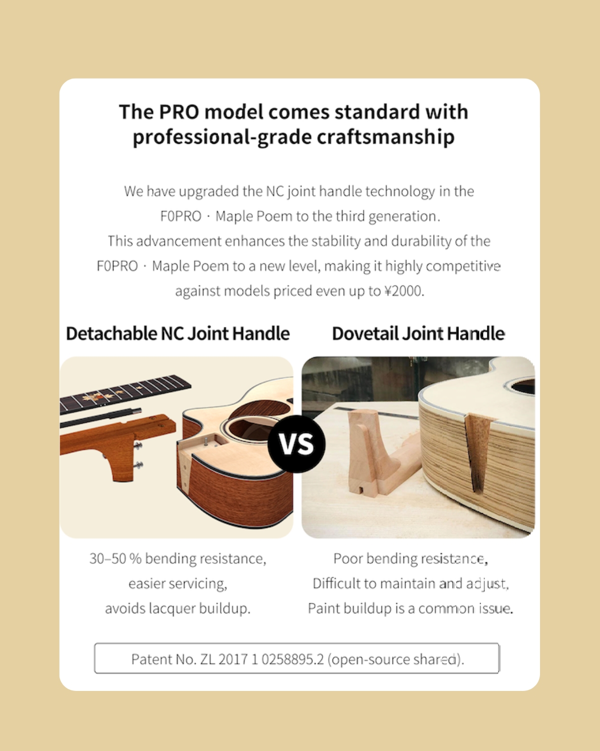 Kepma F0E PRO Natural Maple Poetry Series Semi Acoustic Guitar Premium GA Guitar
