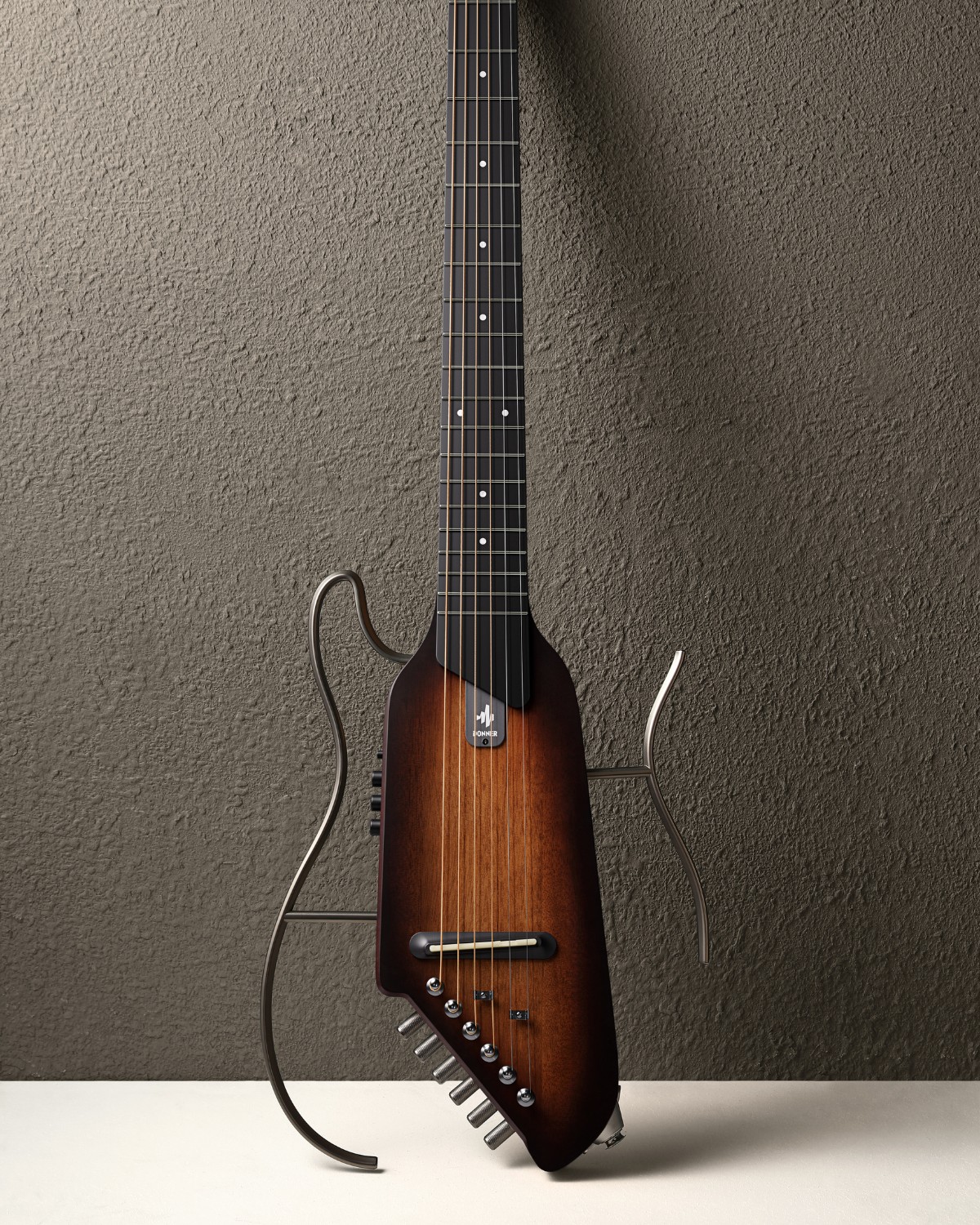 Donner TravelSilent Guitar - Sunburst  HUSH-I Headless Guitar Removable Frames Ultra Light Acoustic Electric Guitar with Gig Bag and Accessories