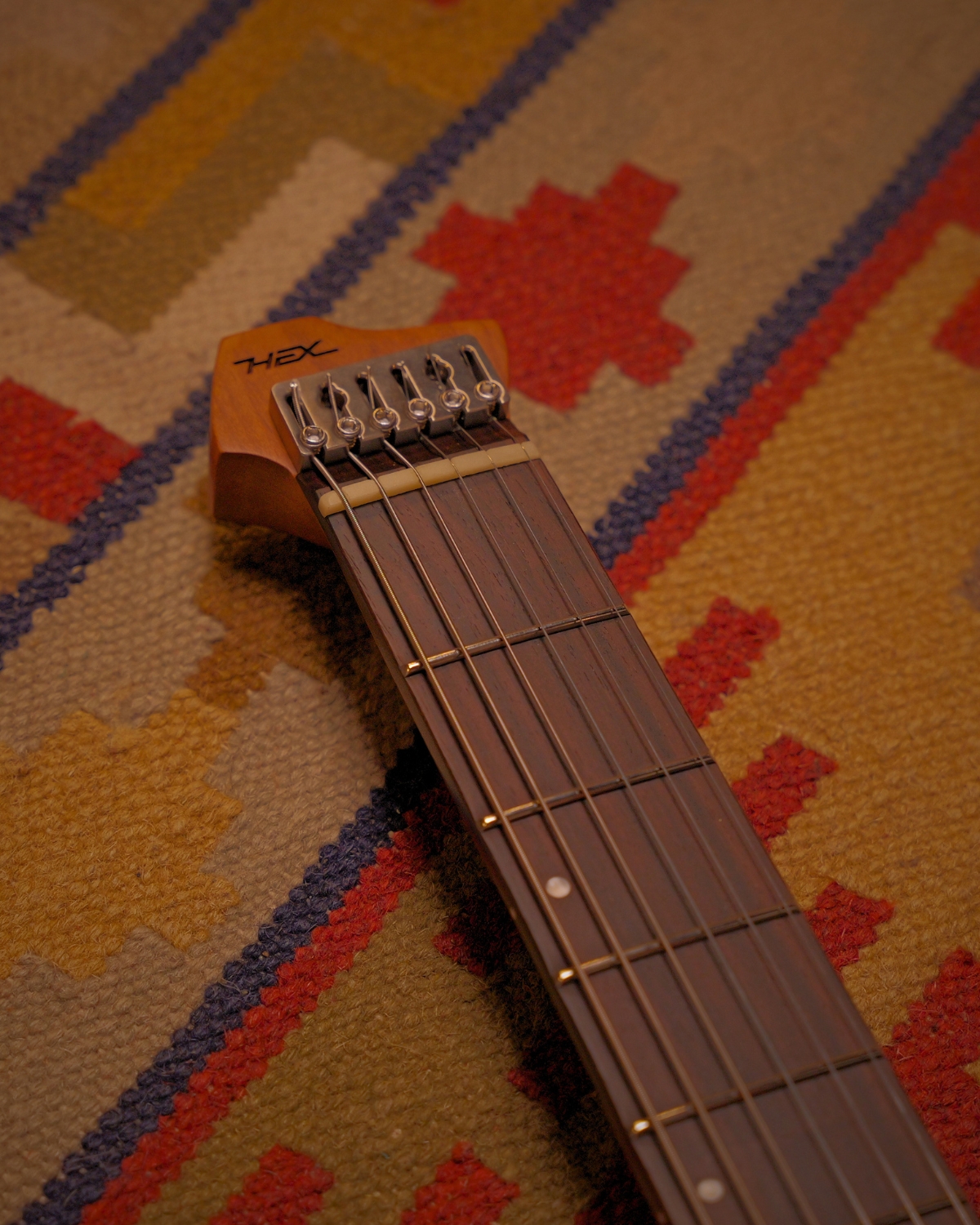 HEX N500S Headless Guitar Metallic coral orange  Active Pickups Stainless Frets