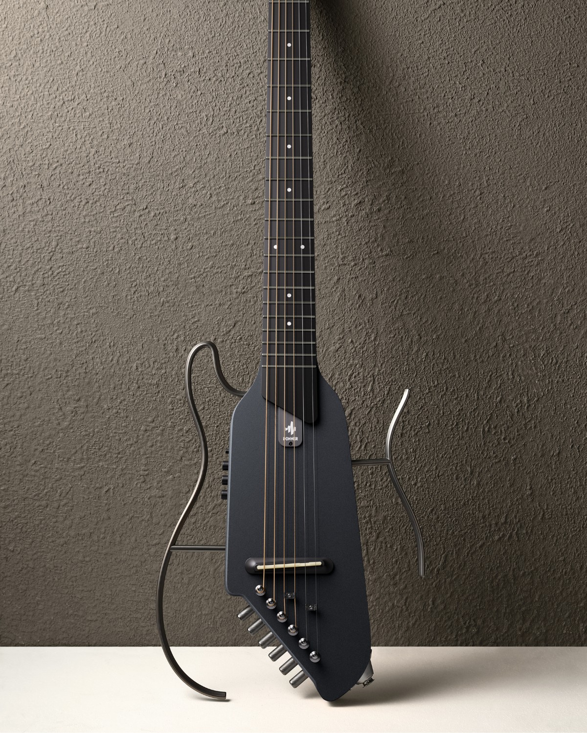 Donner TravelSilent Guitar - Black  HUSH-I Headless Guitar Removable Frames Ultra Light Acoustic Electric Guitar with Gig Bag and Accessories