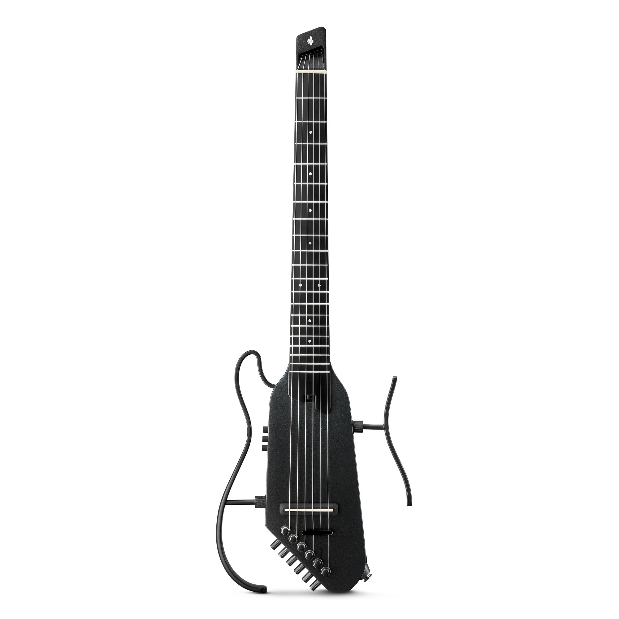 Donner HUSH C Acoustic-Electric Nylon String Classical Guitar Ultra-Lightweight Travel Guitar with Built-In Tuner HPS-II Preamp Headphone Jack  Quick-Release handle  Black