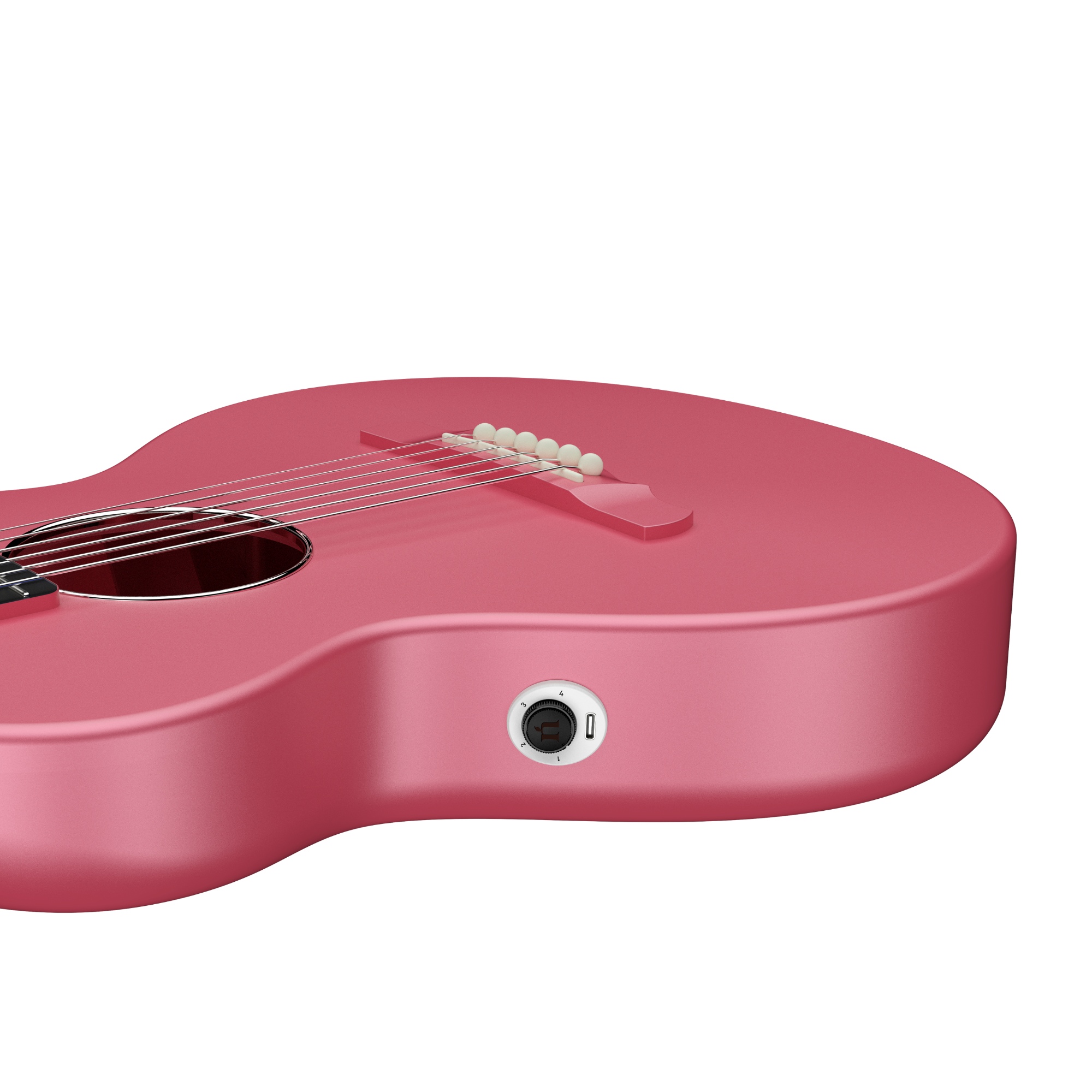 Natasha Asteroid NSX Carbon Fibre Acoustic Guitar with Smart Pickup Peach pink