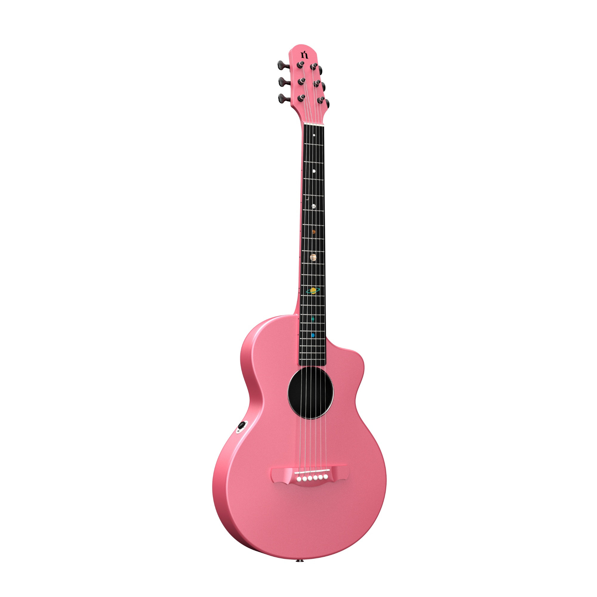Natasha Asteroid NSX Carbon Fibre Acoustic Guitar with Smart Pickup Peach pink
