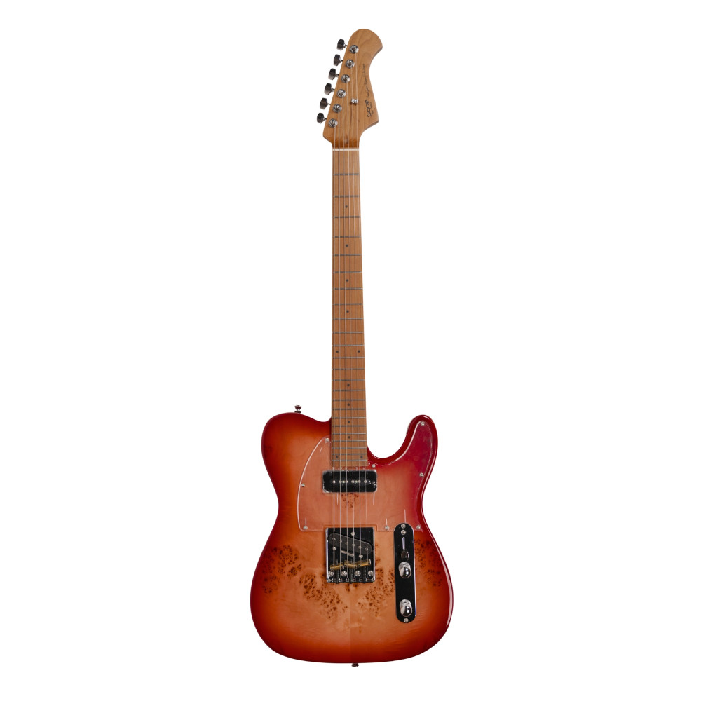 Image of SQOE SETL550 Cherry Red Tele-Style Guitar