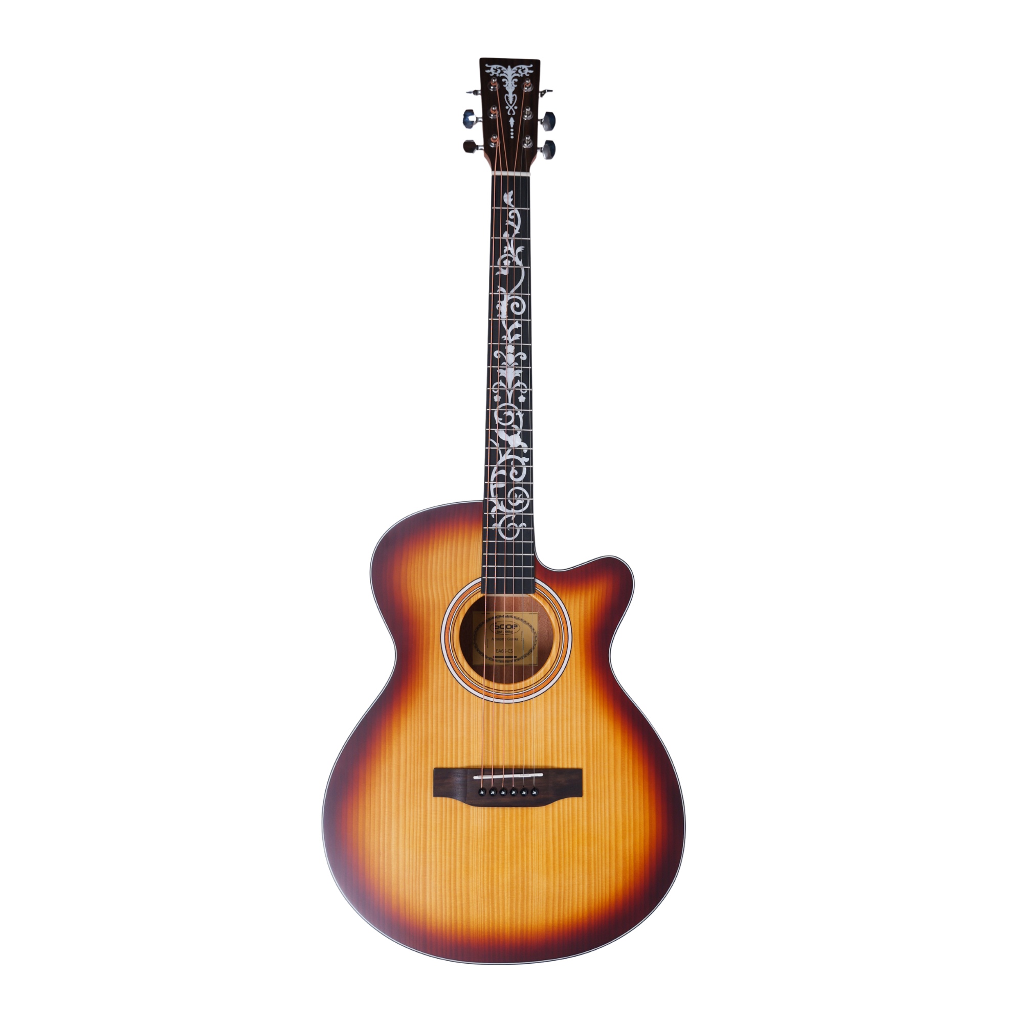 SQOE EA65 40inch GA Solid Top Acoustic Guitar Tobacco burst