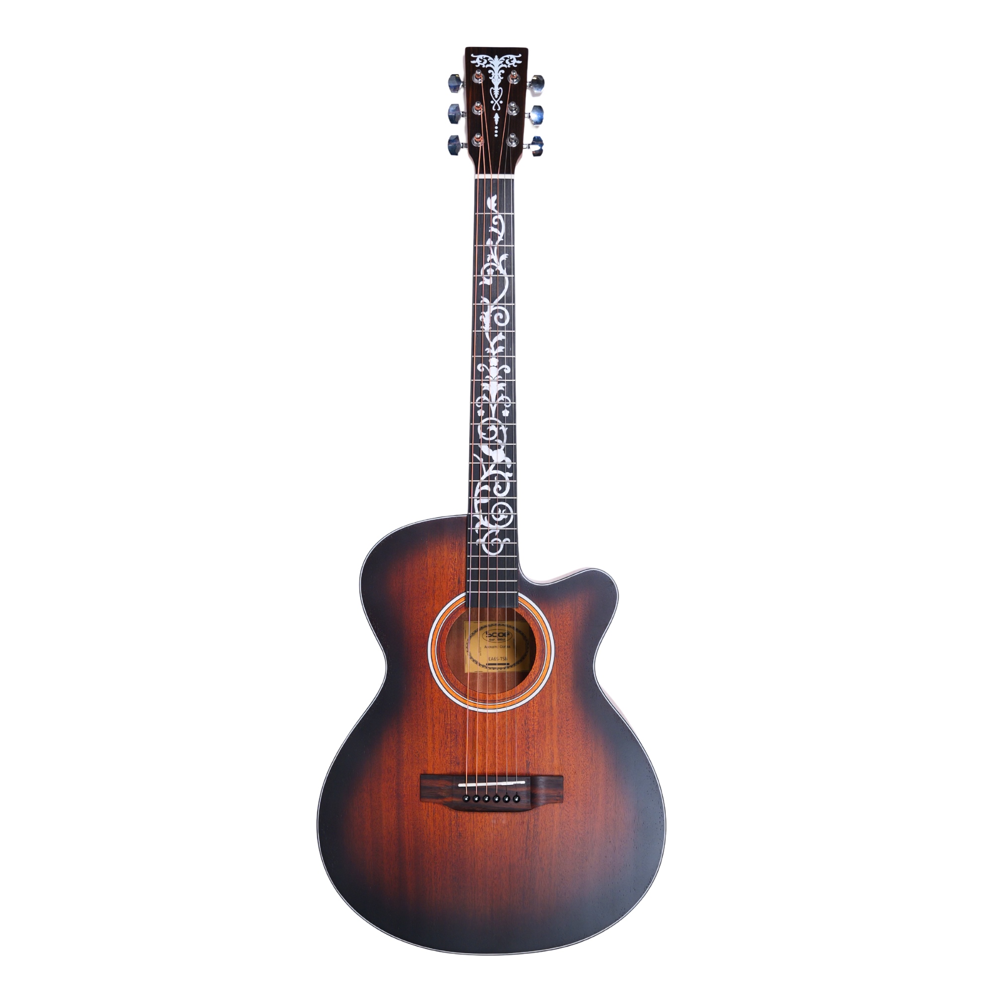 SQOE EA65 Vintage burst GA Solid Top Acoustic Guitar