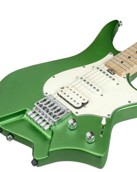 Bridge, controls, and 5-way switch on the Hex Guitars NS100