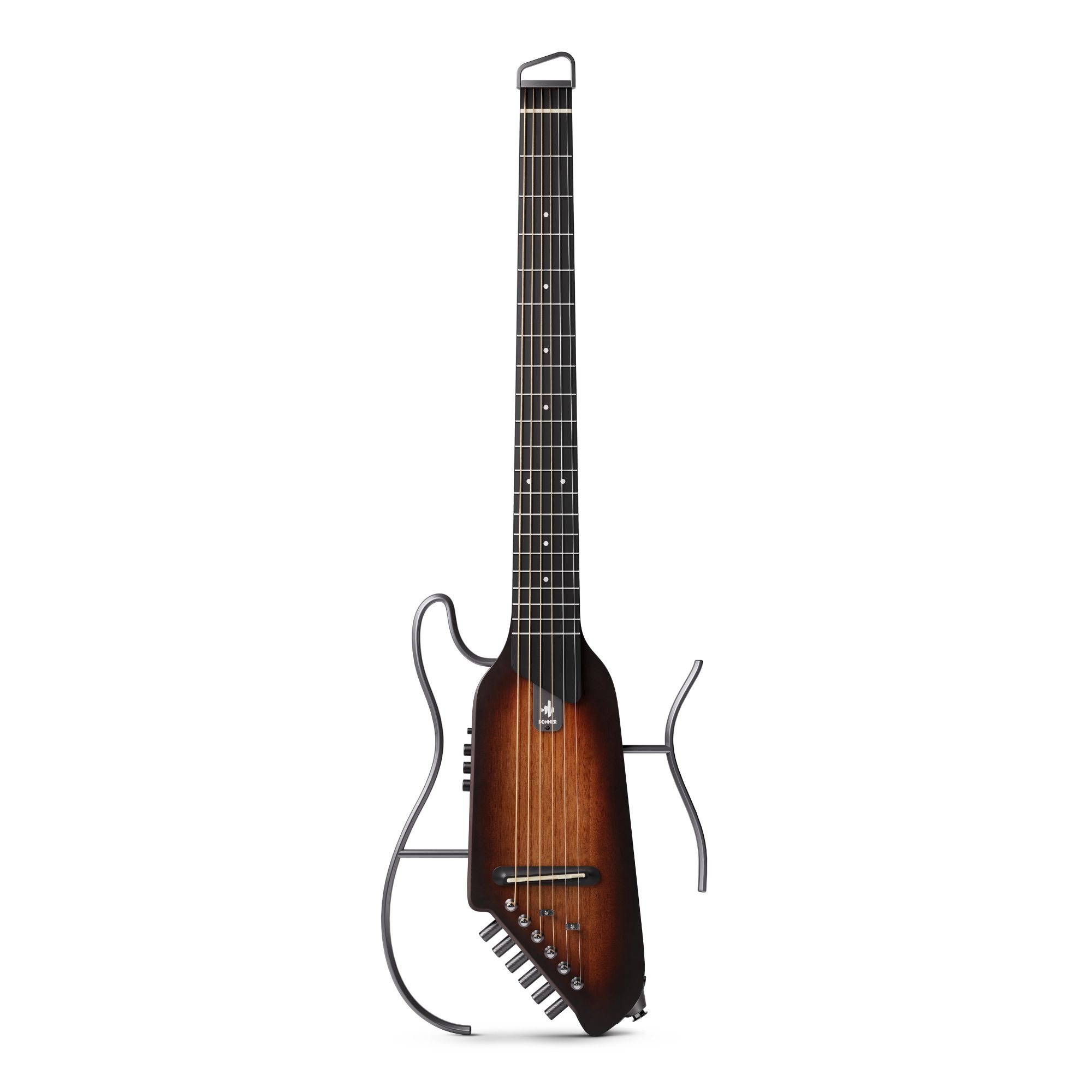 Donner TravelSilent Guitar - Sunburst  HUSH-I Headless Guitar Removable Frames Ultra Light Acoustic Electric Guitar with Gig Bag and Accessories