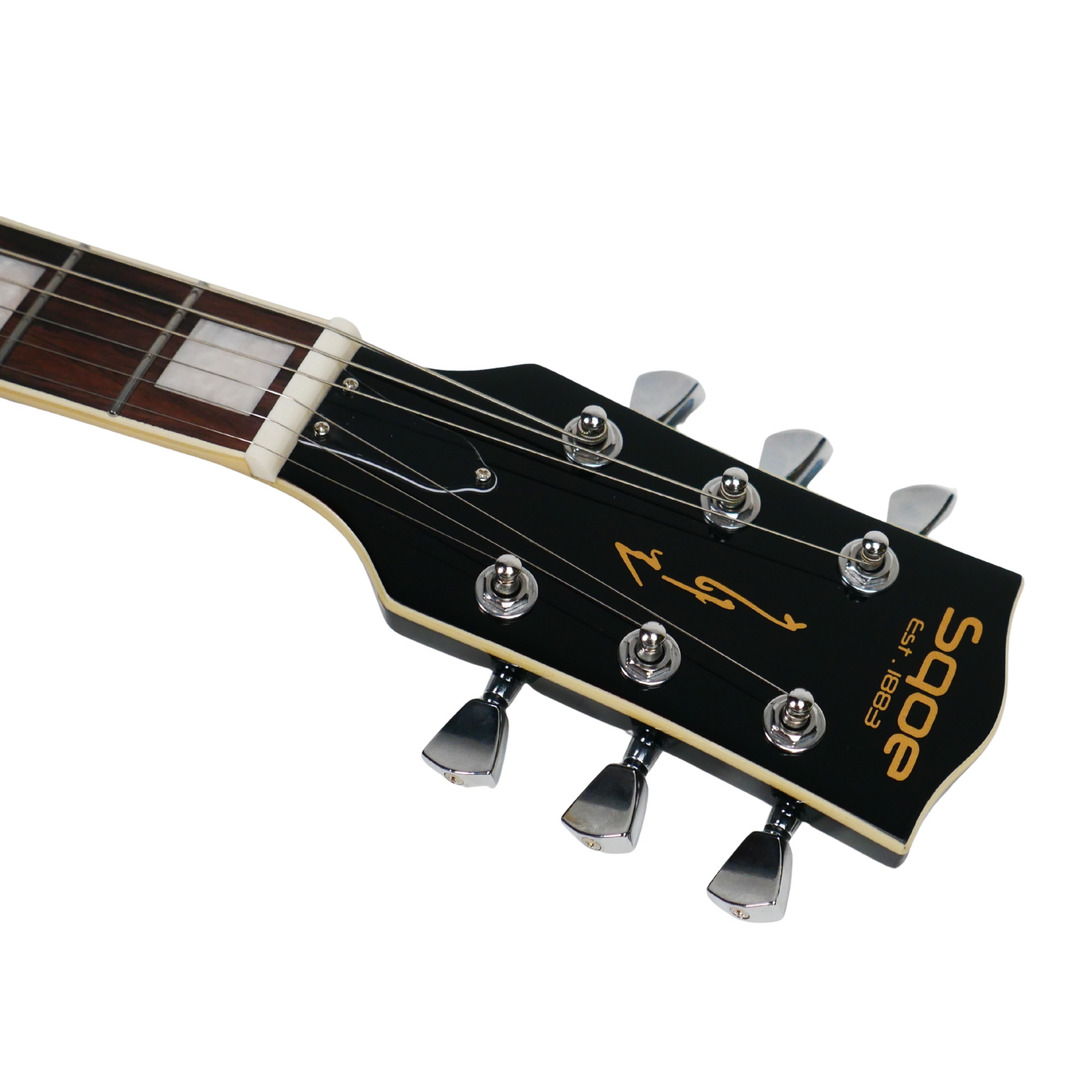 SQOE SESG450 Electric Guitar Arsenal Devils Horns Series Black warrior SG Shape with Dual Humbuckers