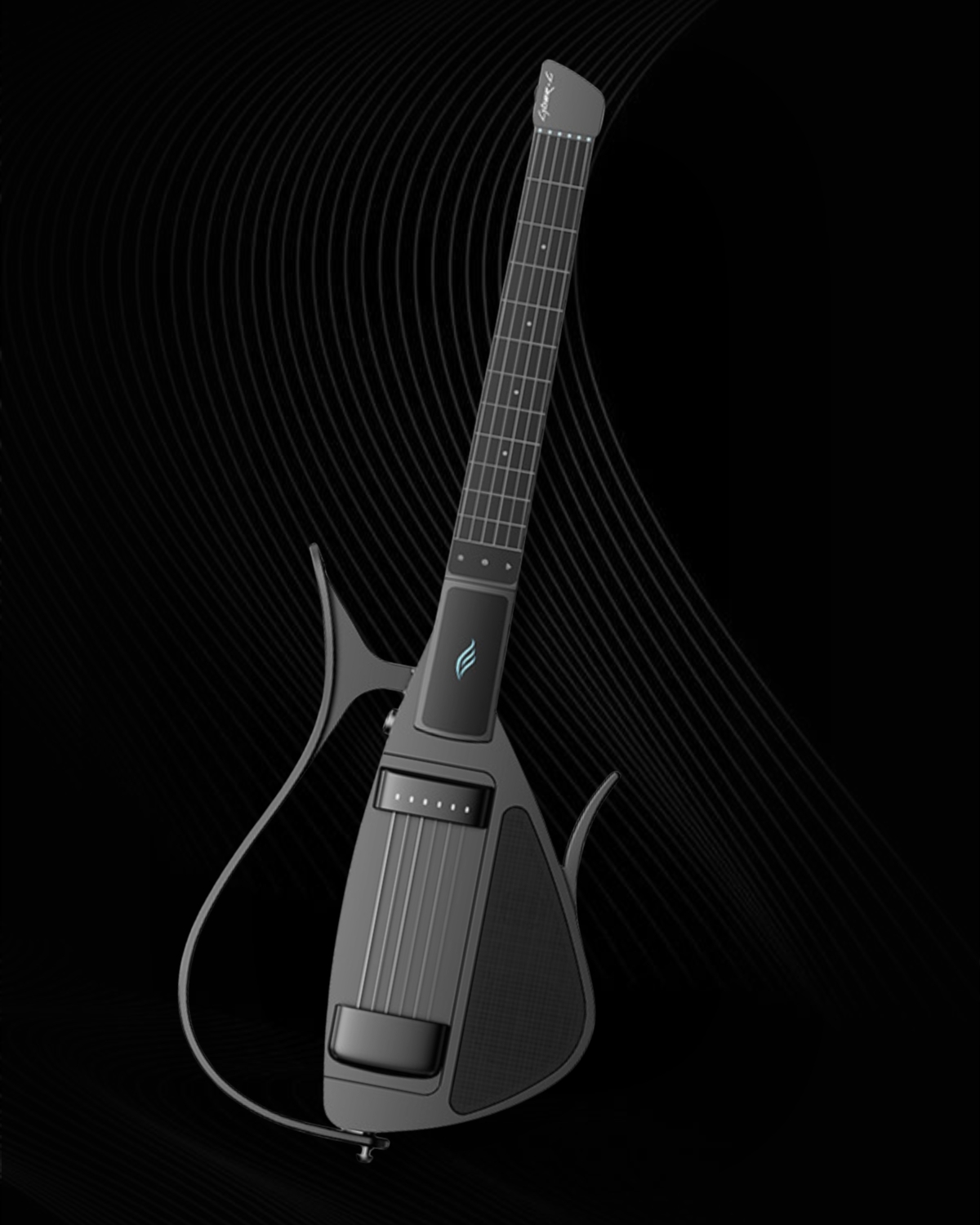 Enya CYBER-G Pick model Stringless Smart Guitar Foldable Travel Backing Guitar Built-in Drum Machine Bassline 20 instrument Sounds for One-Man Band App Interactive Chord Sheets For Adults Teens Black