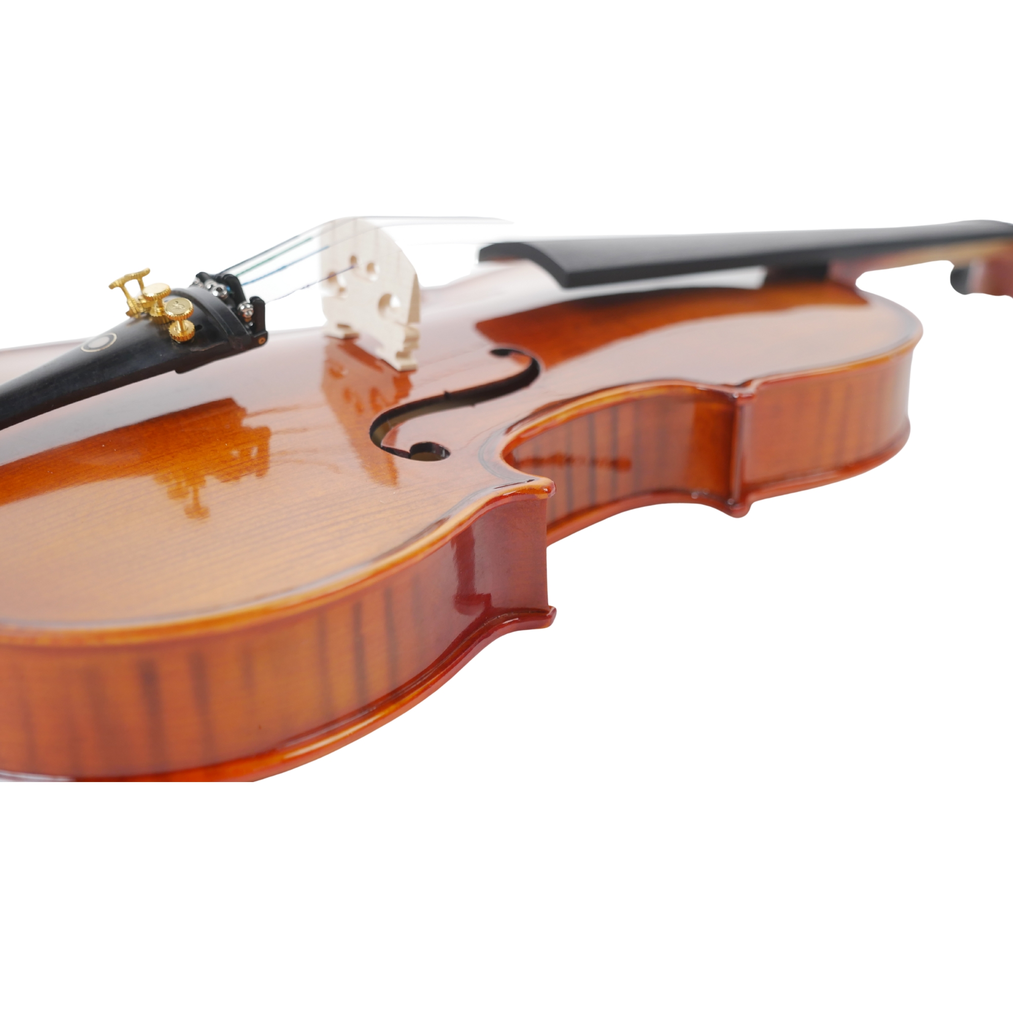 PR VNF103E Antique Gloss Finish Acoustic Violin Spruce Top Flame Maple A-Grade Ebony Bow Case