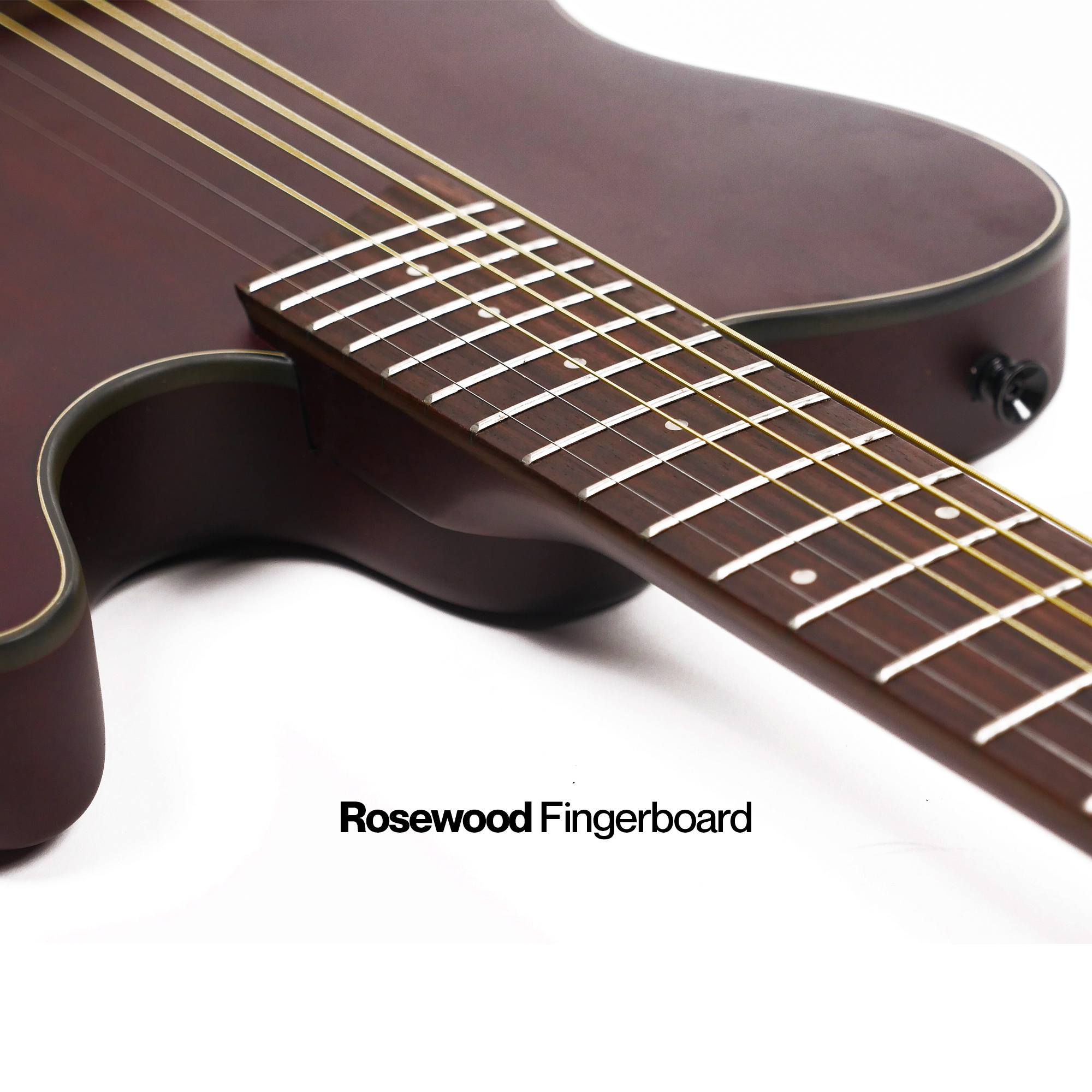 SQOE SETL800 Acoustic electric stage silent guitar - Natural Dark mahogany