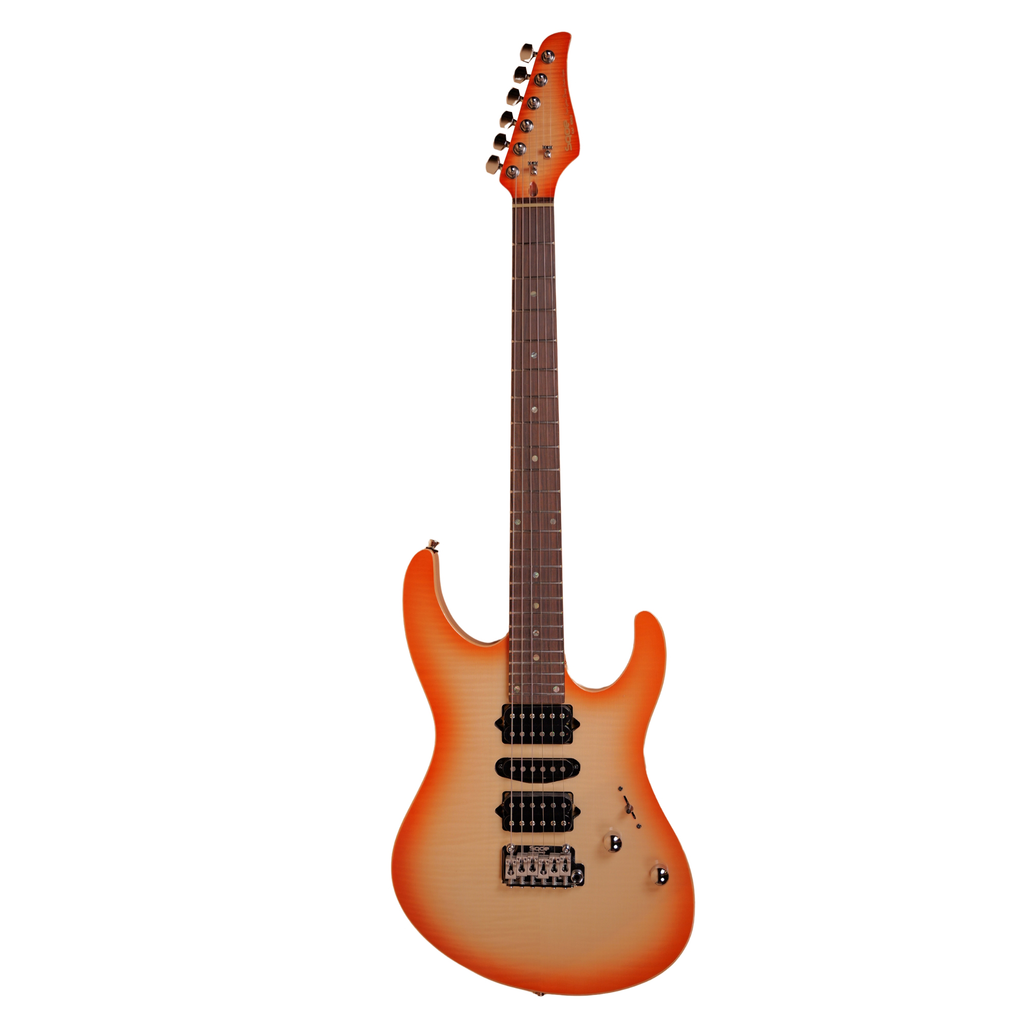 SQOE SEIB998 Amber Orange Custom HSH Electric Guitar