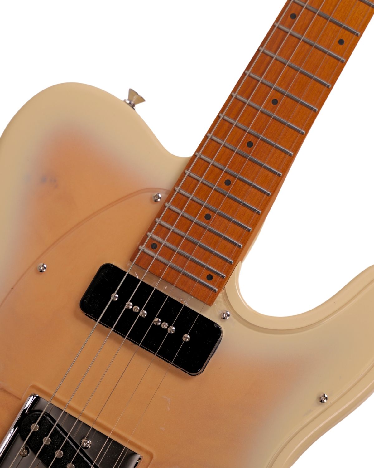 SQOE SETL550 Ivory Whisper White Tele-Style Guitar