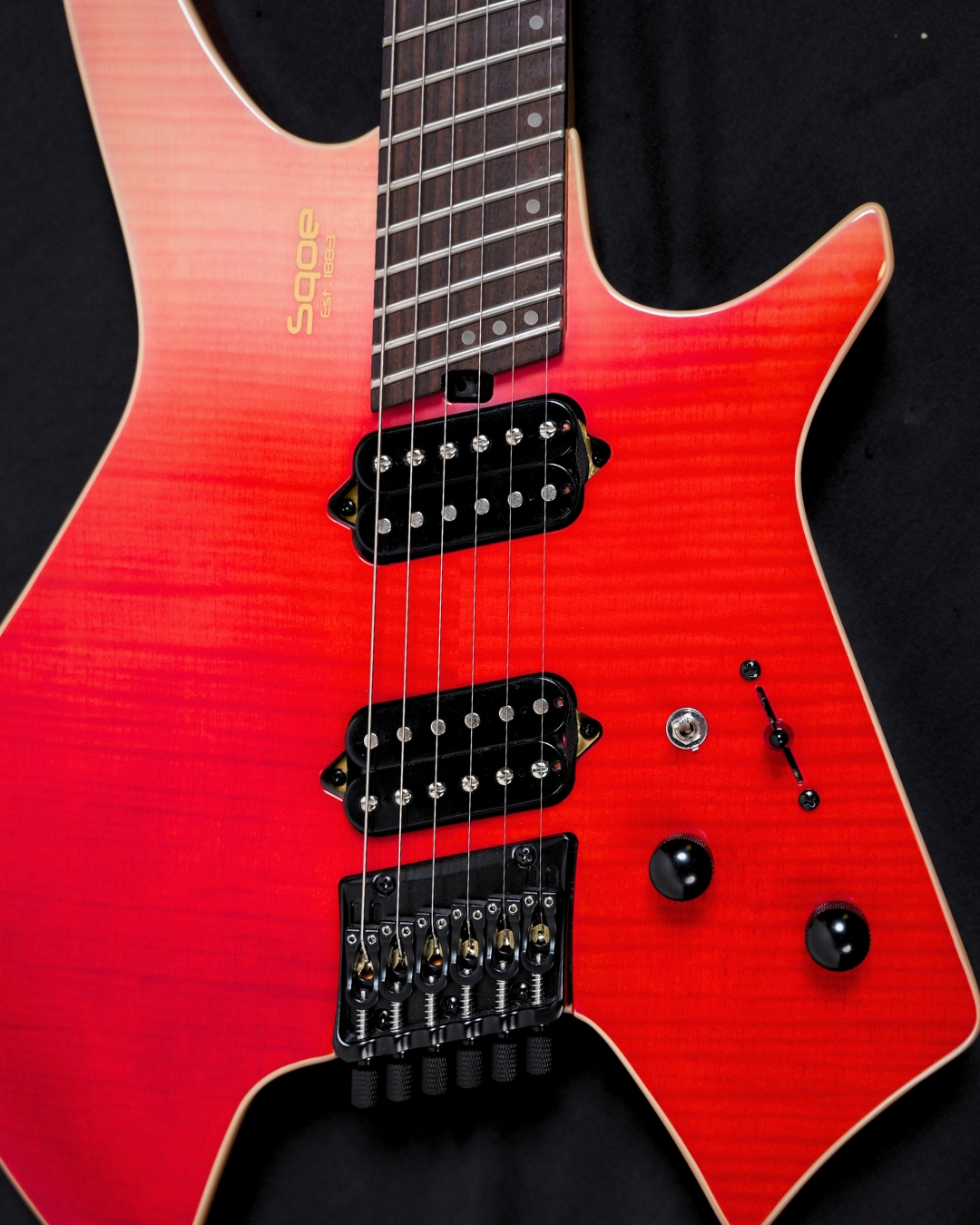 SQOE SEWT998 Headless Electric Guitar - Strawberry Red