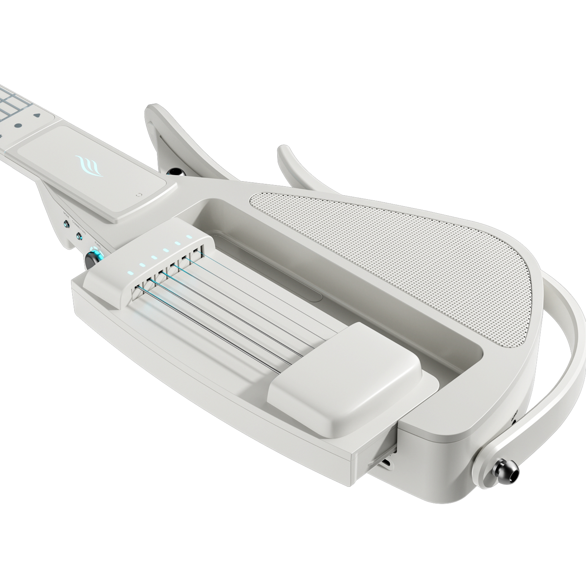 Enya CYBER-G Pick model Stringless Smart Guitar Foldable Travel Backing Guitar Built-in Drum Machine  Bassline 20 instrument Sounds for One-Man Band App Interactive Chord Sheets For Adults  Teens White