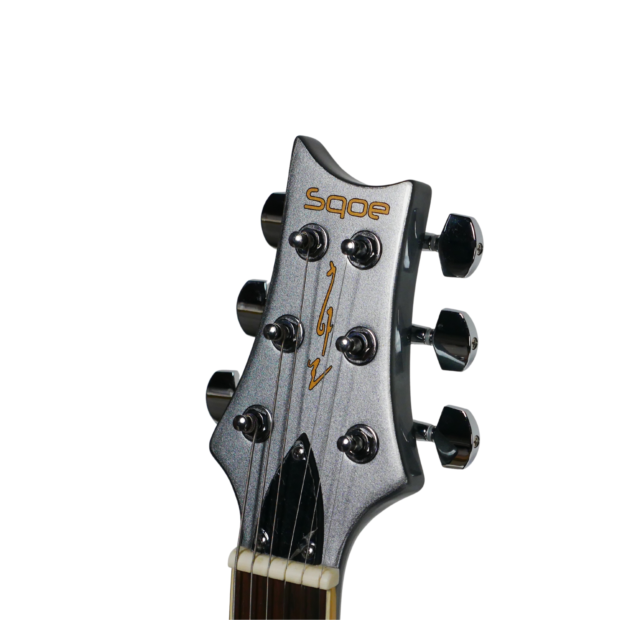 SQOE SE200 SHINY SILVER Electric Guitar  Wilkinson Tremolo Mirror Gloss Finish