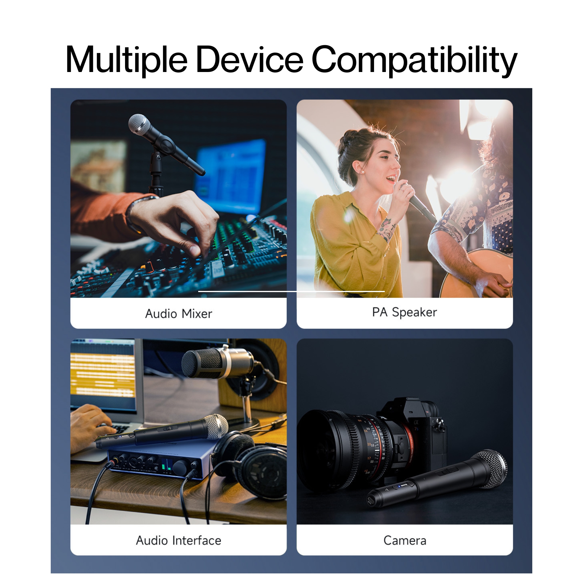 Donner CV-2 Wireless XLR Microphone Transmitter Receiver 24GHz Plug-on Wireless Microphone Adapter with 24-bit192kHz High-Resolution for Dynamic Microphone Audio Mixer PA System Camera