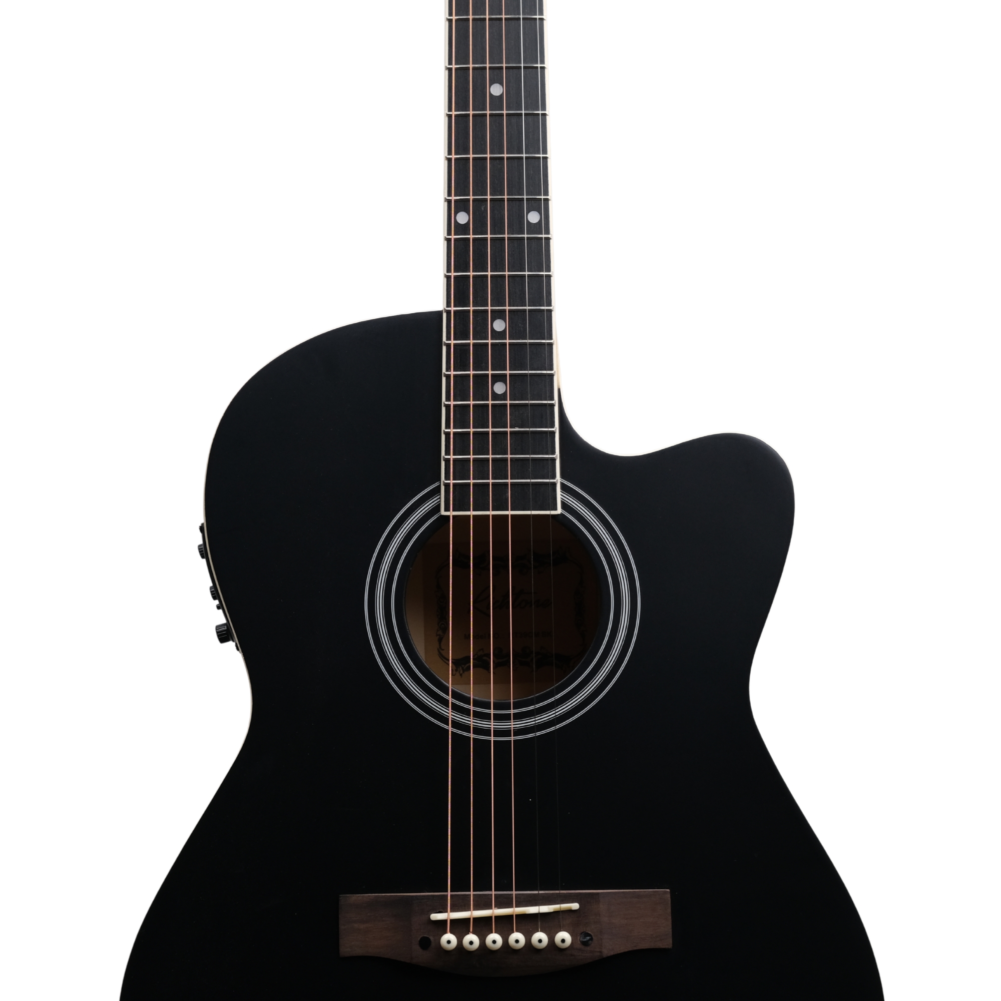 Richtone 39inch RT39CEQ 3 BAND EQ black matt cutaway guitar