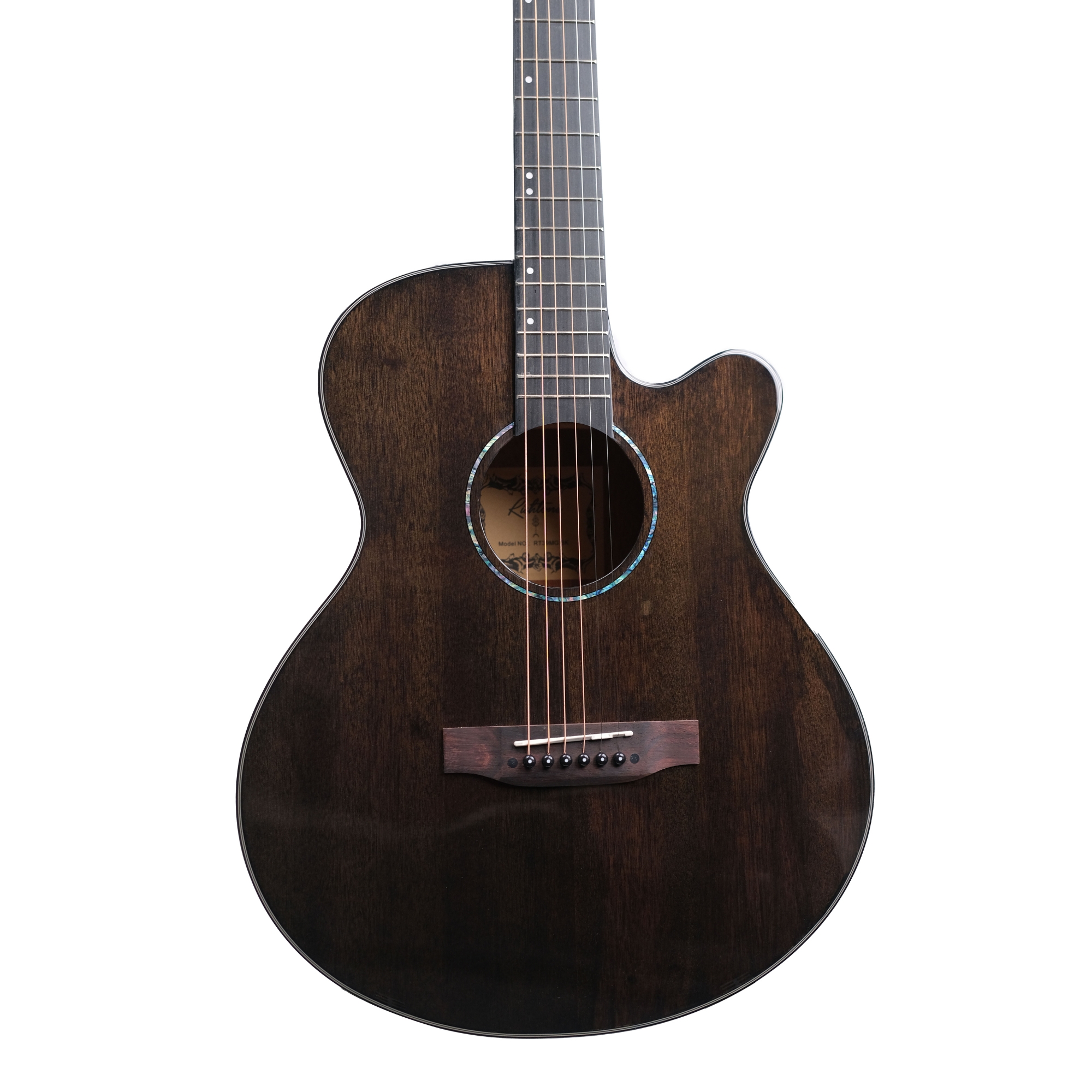 Richtone RT39C MG all Mahogany cutaway guitar black gloss