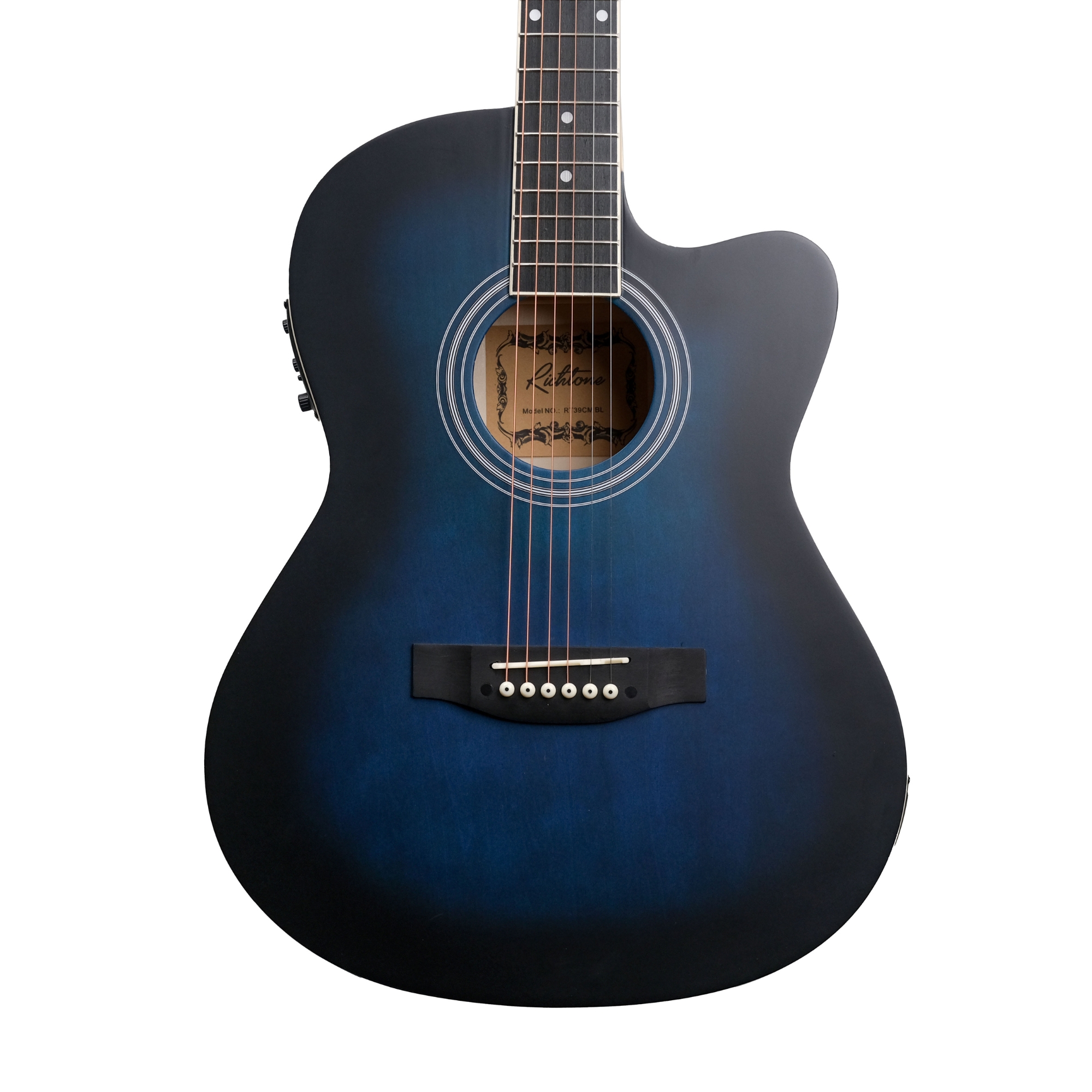 Richtone 39inch RT39CEQ 3 BAND EQ blueburst matt cutaway guitar
