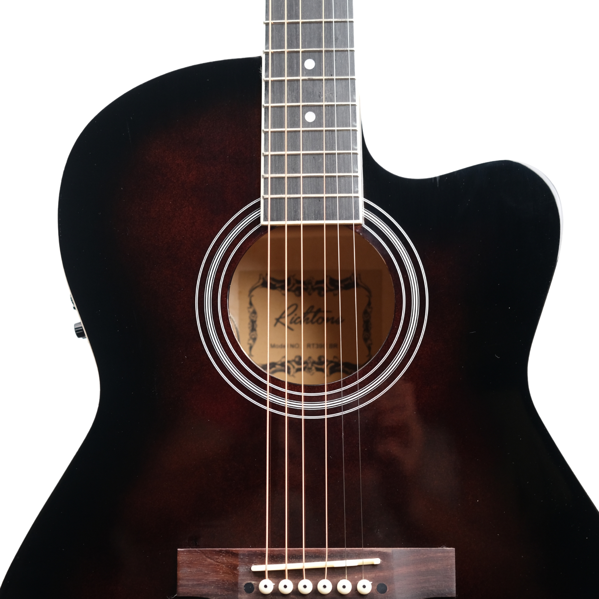 Richtone 39inch RT39CEQ 3 BAND EQ Brown glossy cutaway guitar