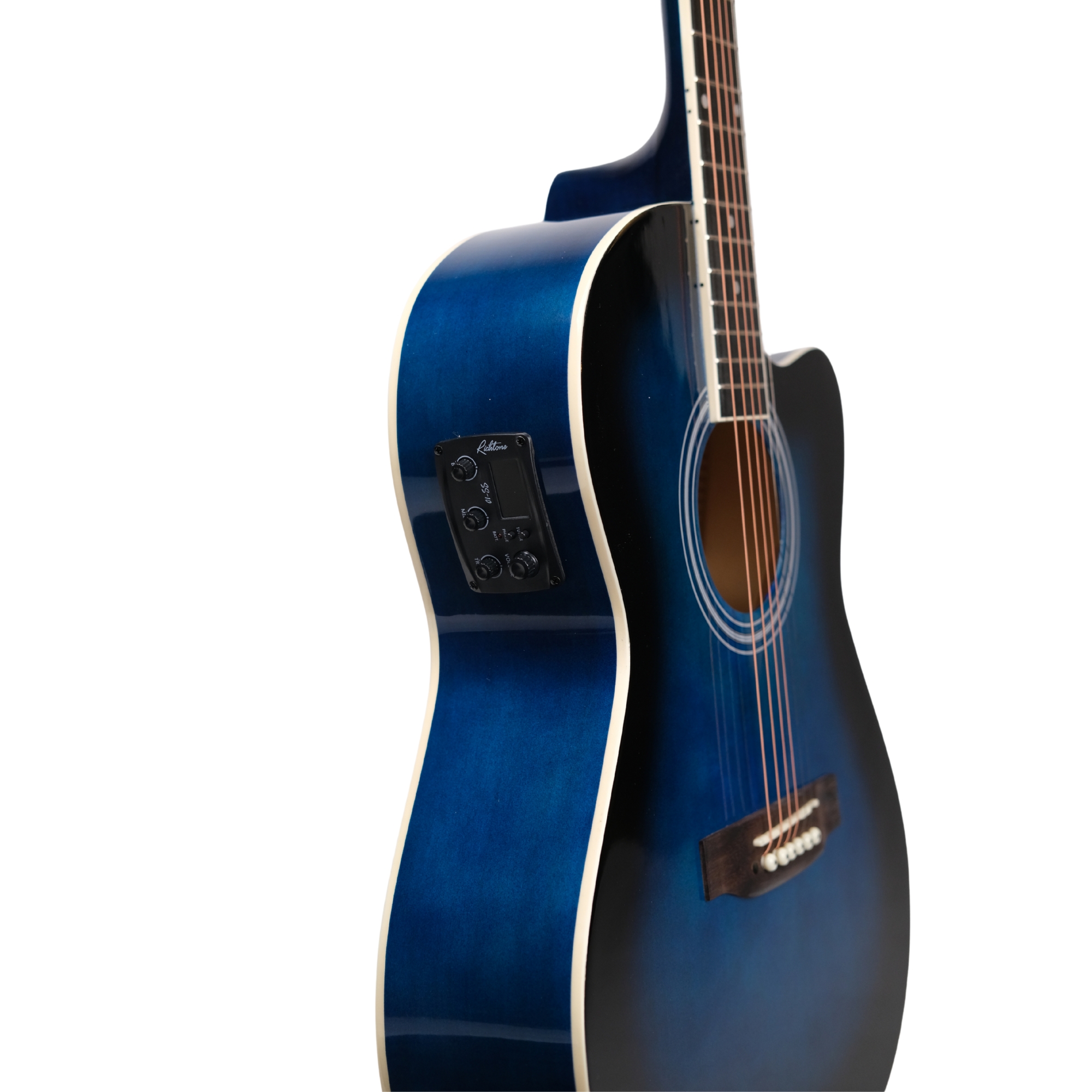 Richtone 39inch RT39CEQ 3 BAND EQ Blueburst glossy cutaway guitar