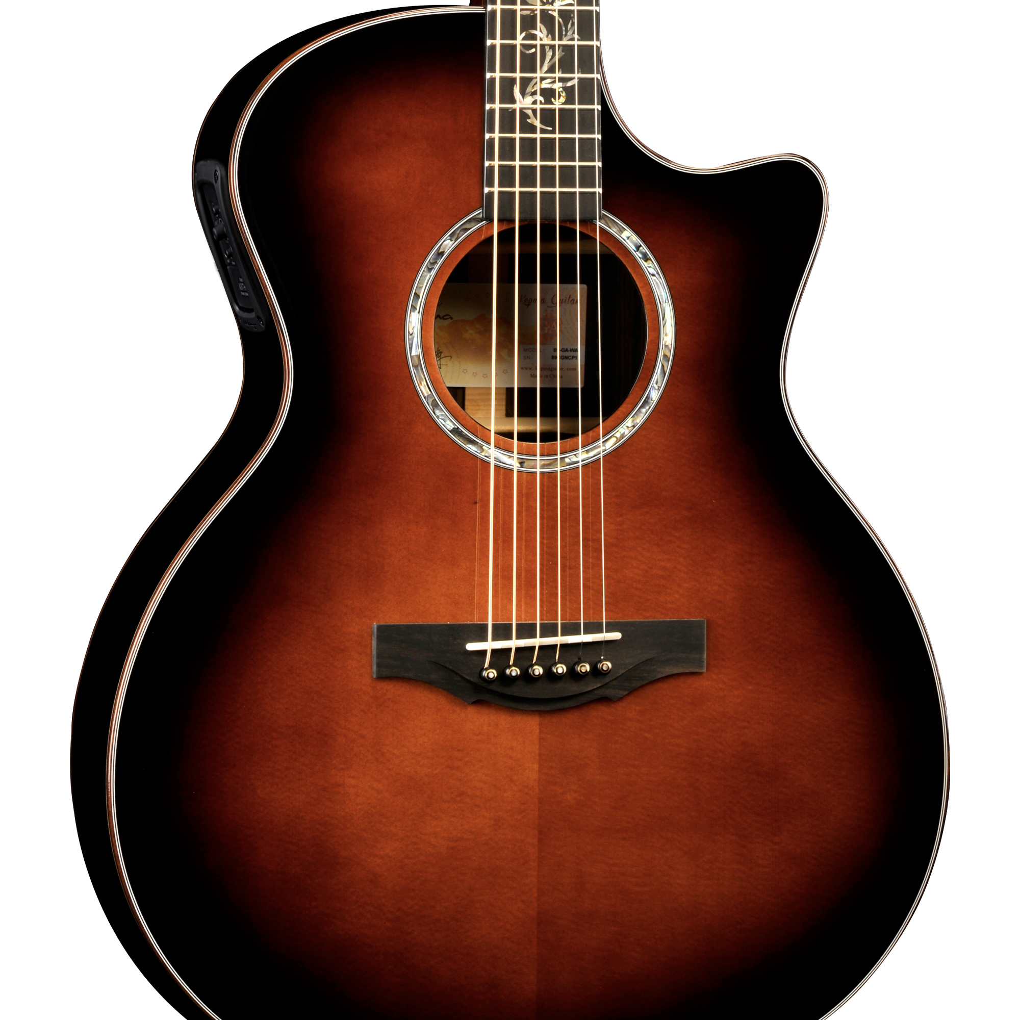 Kepma B1E GA Wa Grand auditorium All solid guitar with Lr baggs stage pro anthem pick up - Cherry burst