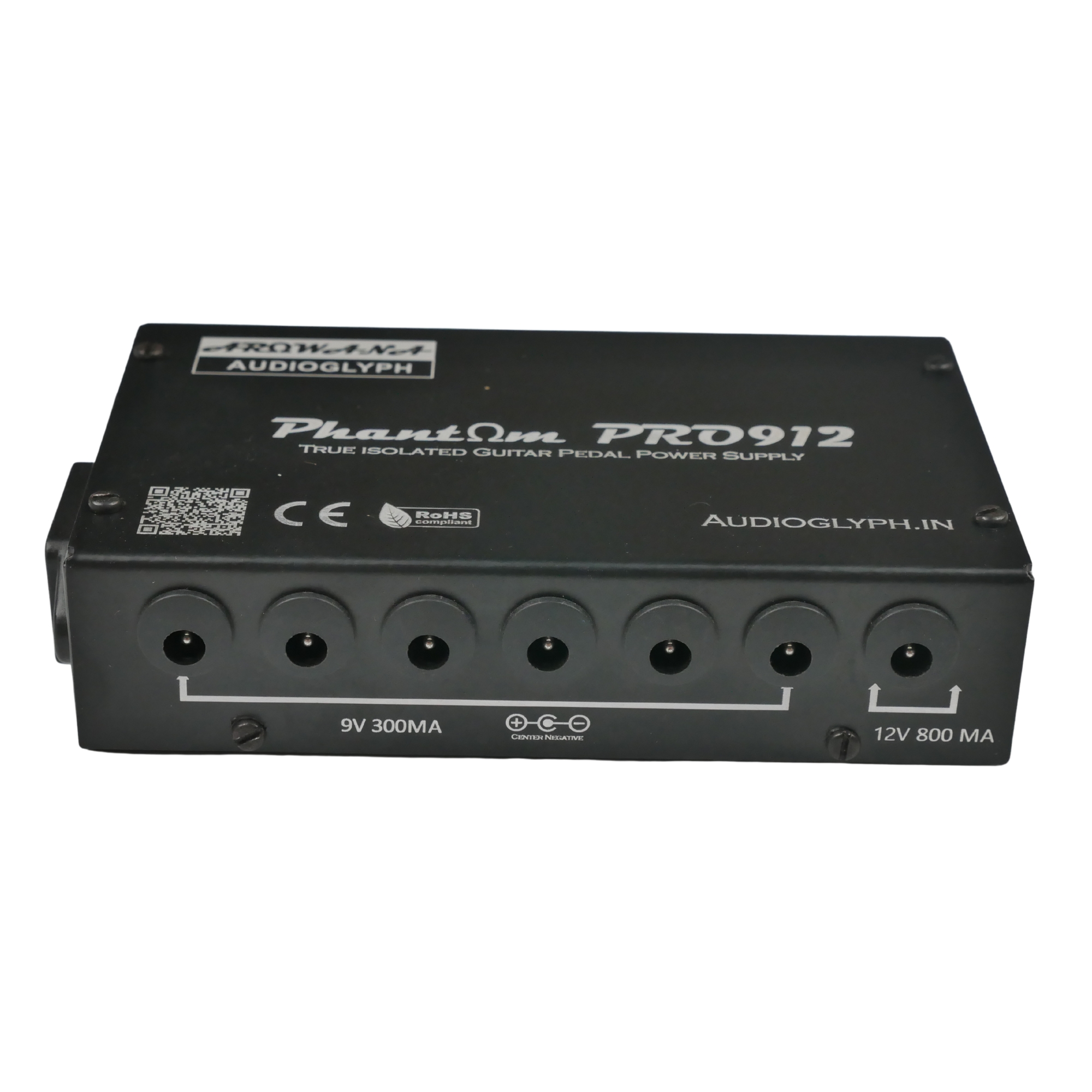 Arowana AudioGlyph Phantom Pro912 True Isolated Guitar Pedal Power Supply - 6 x 9V 300mA 1 x 12V 850mA