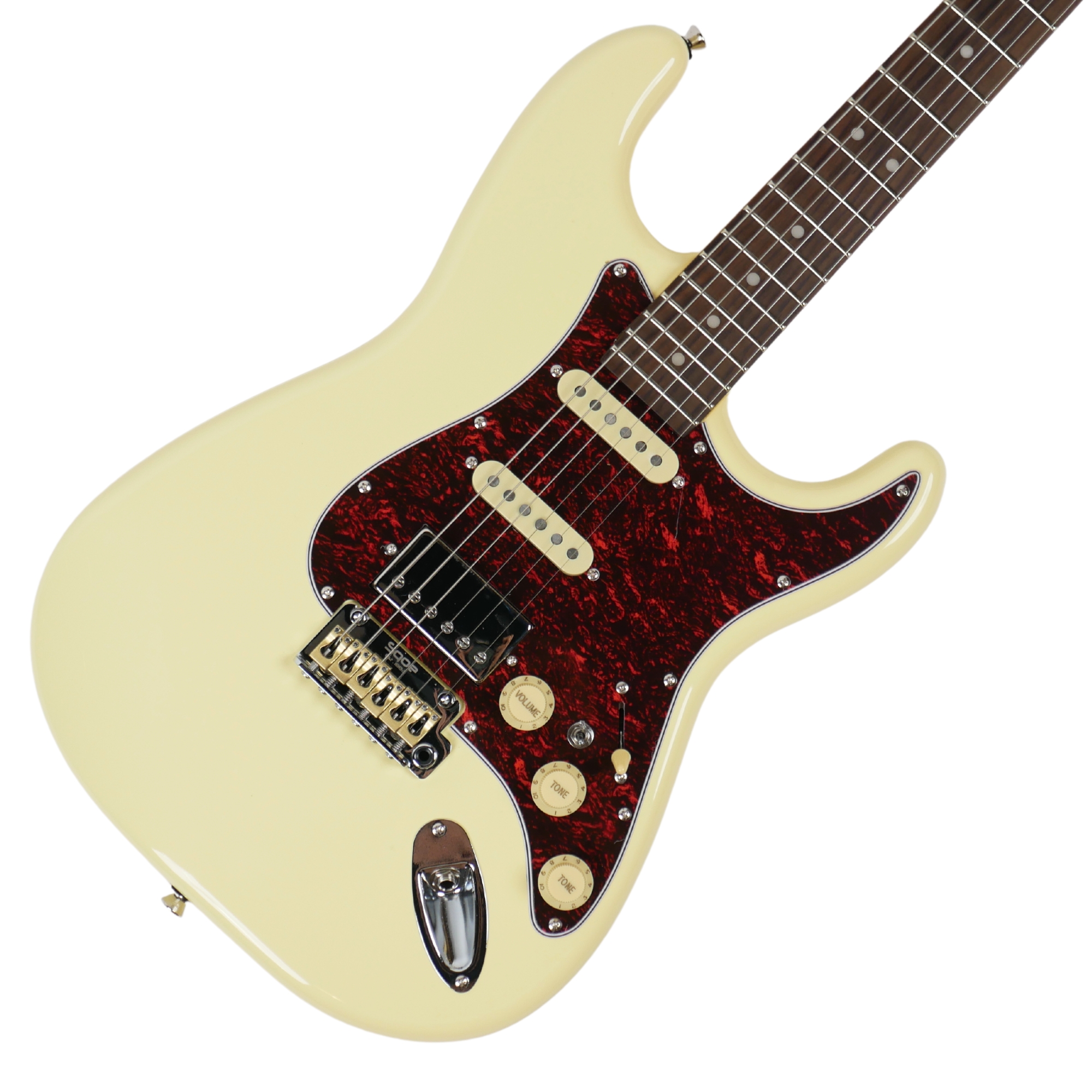 SQOE SEST1000 Ivory 2-point tremolo bridge and locking tuners