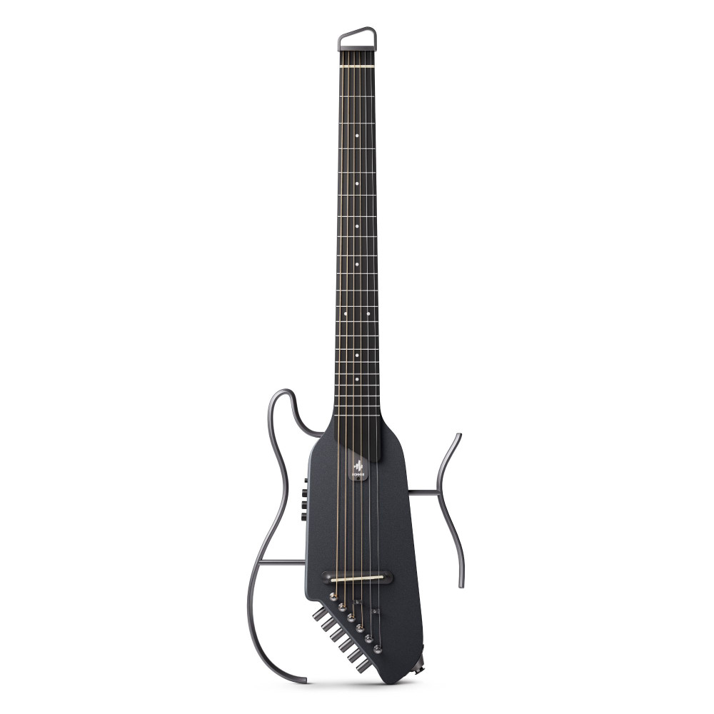 Image of Donner Travel/Silent Guitar - Black , HUSH-I Headless Guitar, Removable Frames Ultra Light Acoustic Electric Guitar with Gig Bag and Accessories