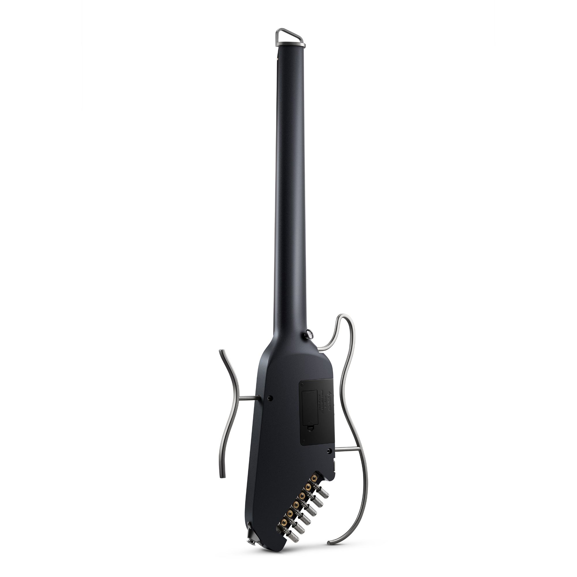 Donner TravelSilent Guitar - Black  HUSH-I Headless Guitar Removable Frames Ultra Light Acoustic Electric Guitar with Gig Bag and Accessories