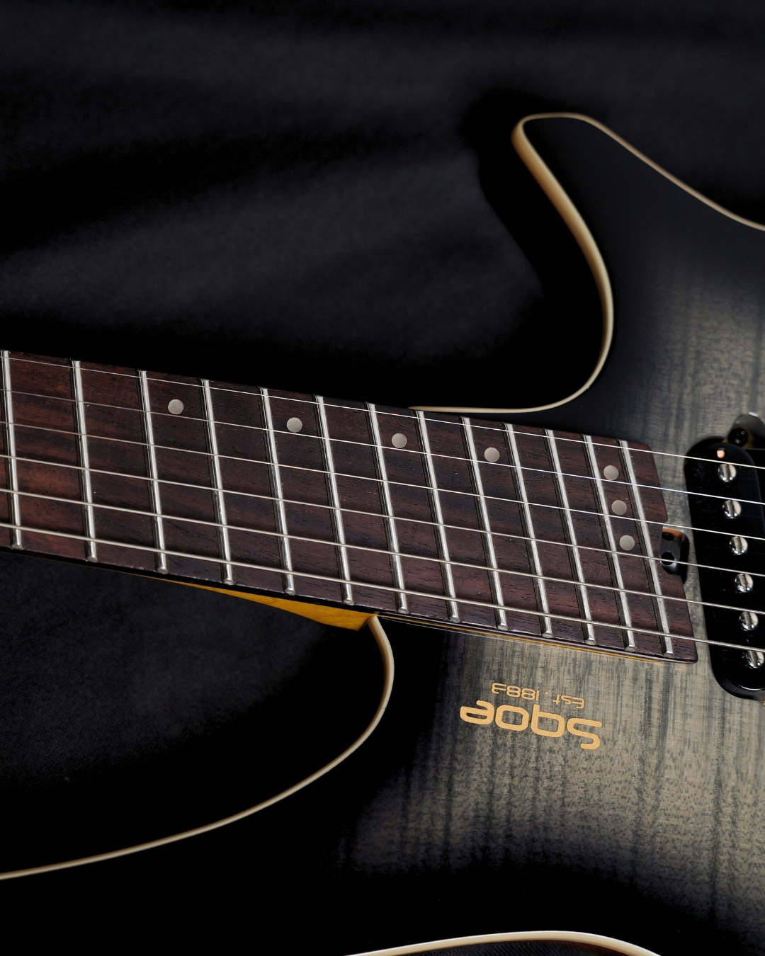 SQOE SEWT998 Headless Electric Guitar - Twilight Black