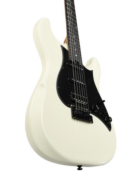 Hex Guitars E500 TRD shown in both Metallic Ivory and Metallic Abyss Blue finishes