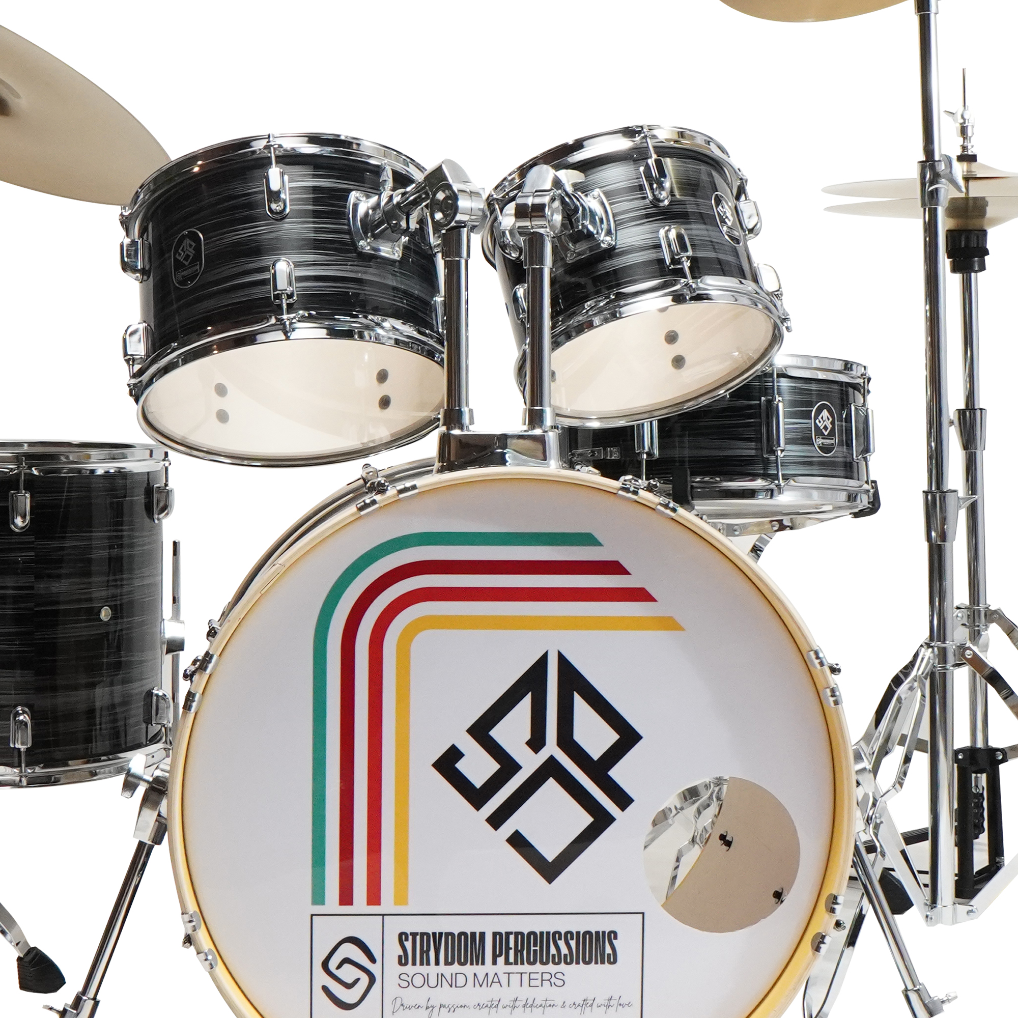 Strydom Sonic Scout 5-Piece Acoustic DrumKit Carbon pulse black