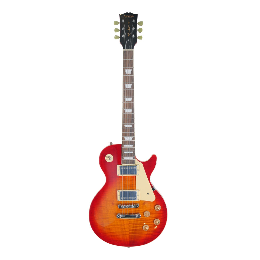 Image of SQOE SELP220 LP-Style Electric Guitar - Cherry Red
