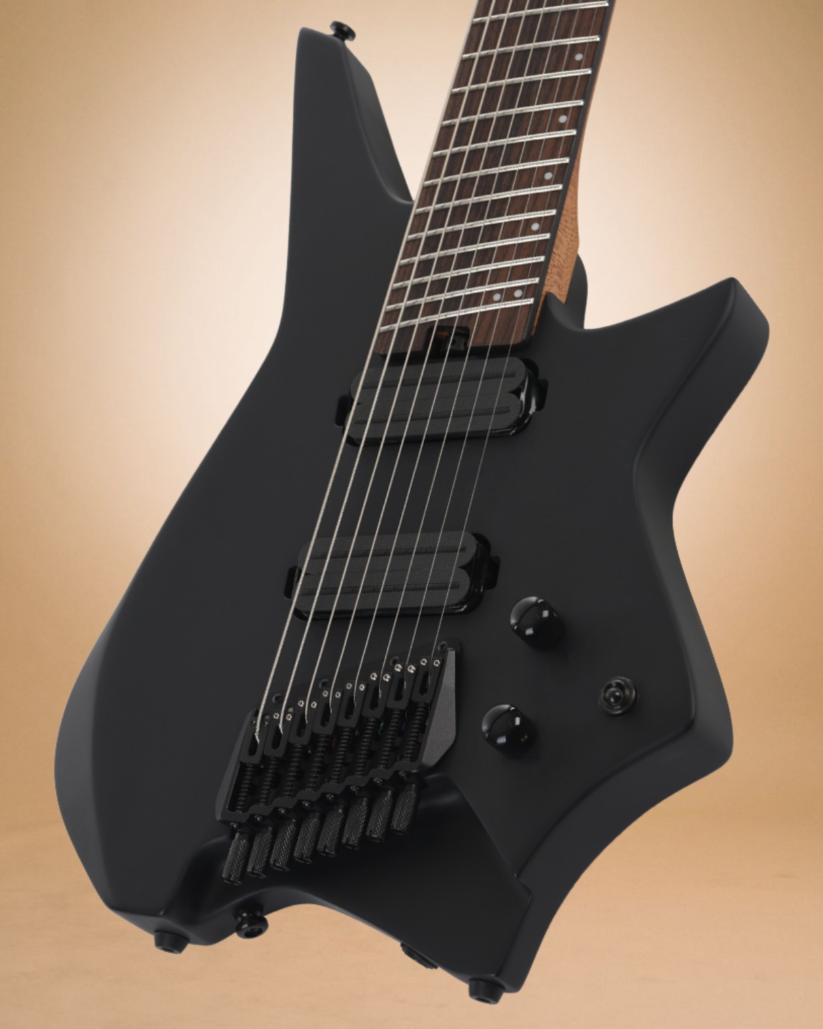 Hex Guitars HZ8 SBK 8-String Headless Guitar