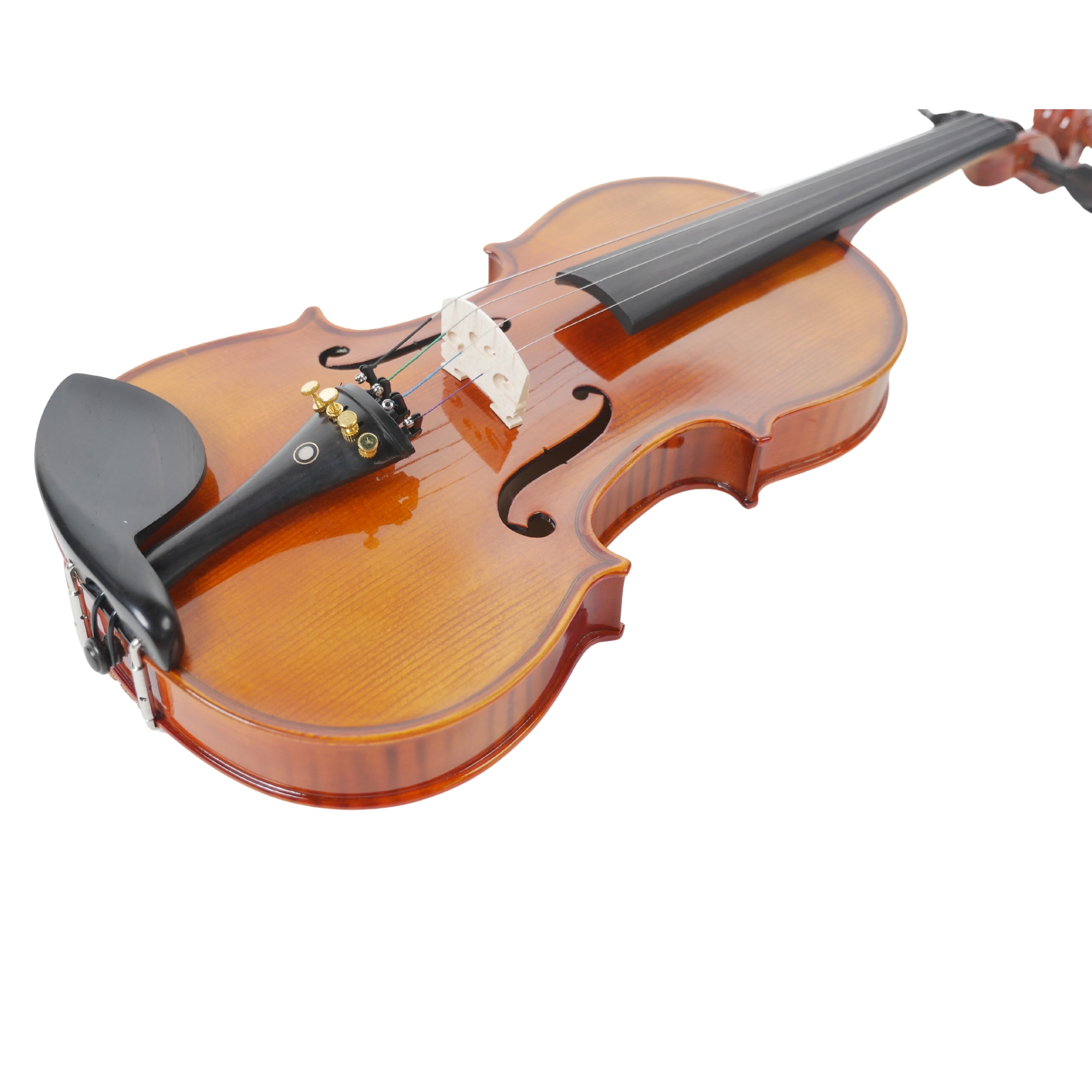 PR VNF103E Antique Gloss Finish Acoustic Violin Spruce Top Flame Maple A-Grade Ebony Bow Case