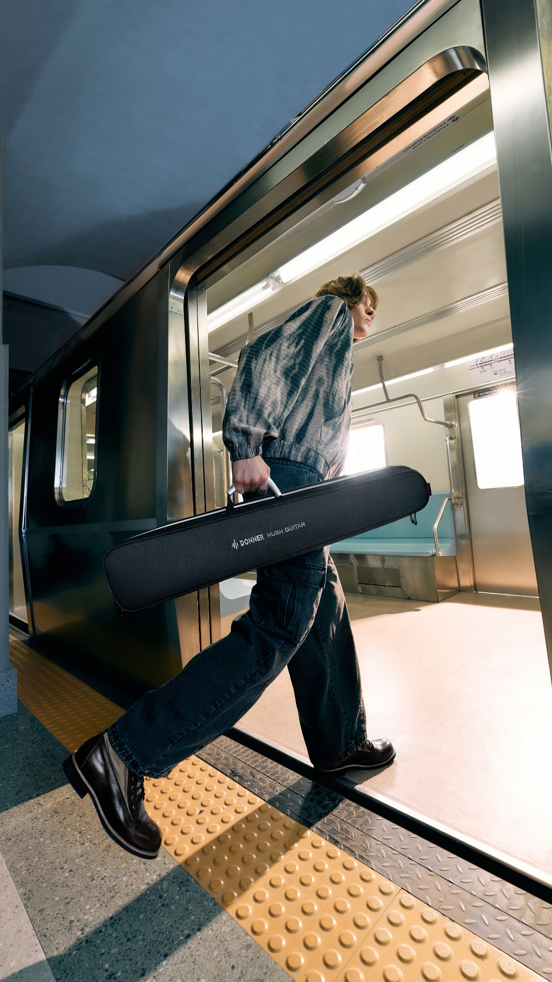 Donner HUSH X PRO White Electric Guitar Kit - Smart Travel Guitar with Dozens of Preset Combinations 7 Tone Sim Options