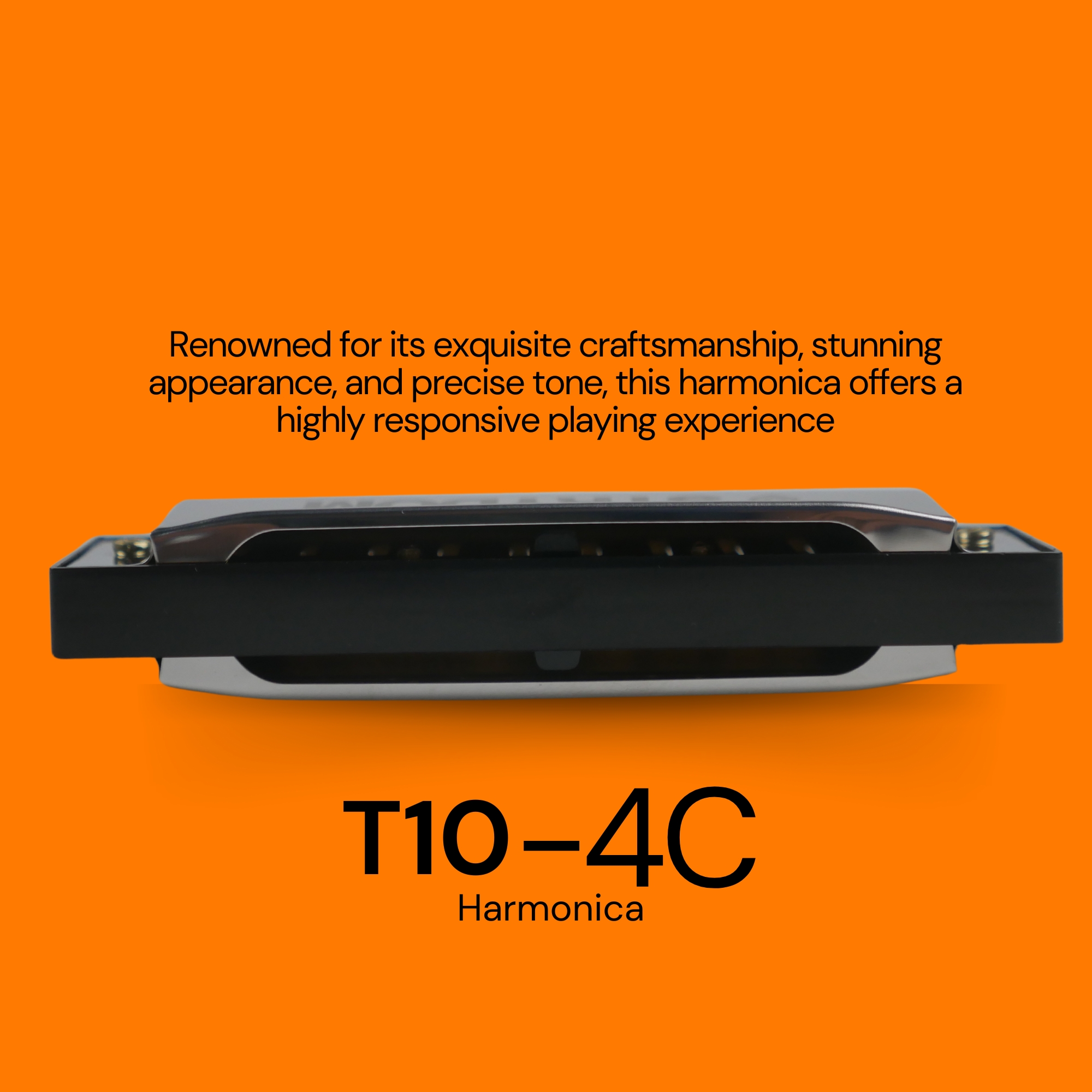 Strydom 10 Holes 40 Tones Professional Chromatic Harmonica Key of C Harmonica for Adults Professional Player and StudentsT10-40