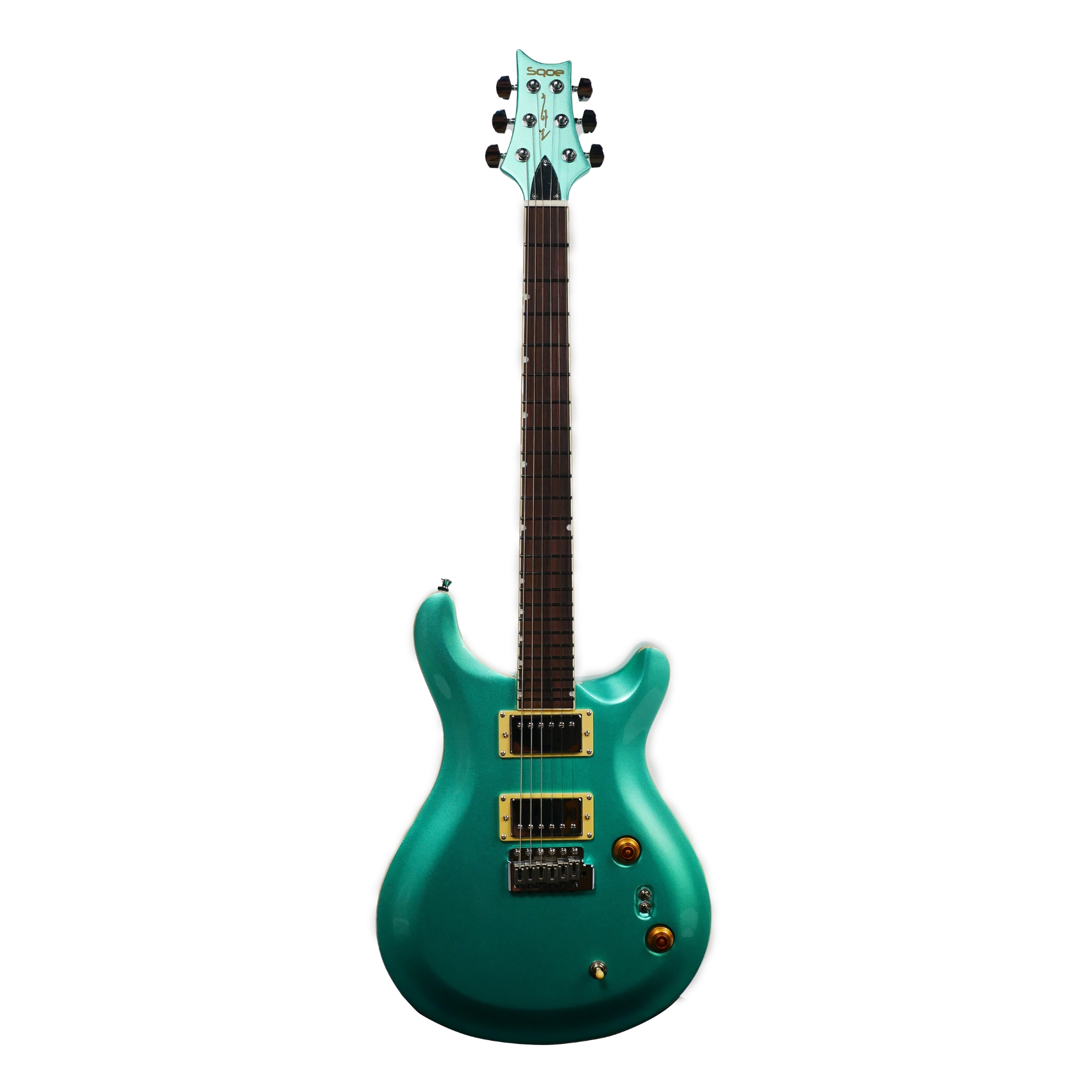 SQOE SE200 SHIMMER MINT GREEN Electric Guitar Wilkinson Tremolo Mirror Gloss Finish