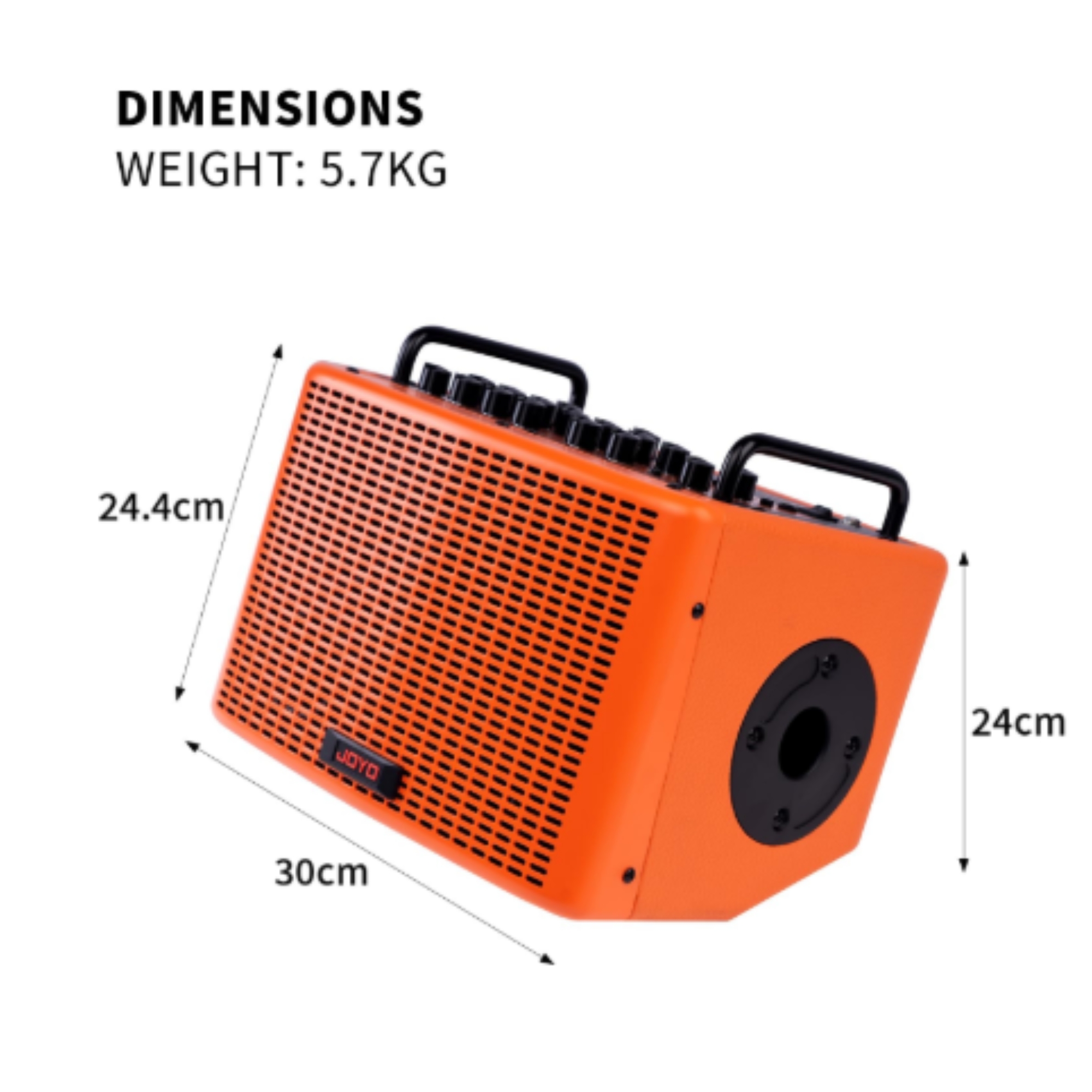 JOYO BSK40 ORANGE 40 Watt Combo Amplifier Rechargeable Guitar Vocal Two Channels Guitar Amp with Drum Machine Reverb Chorus Delay Effects and Bluetooth XLR Aux-in