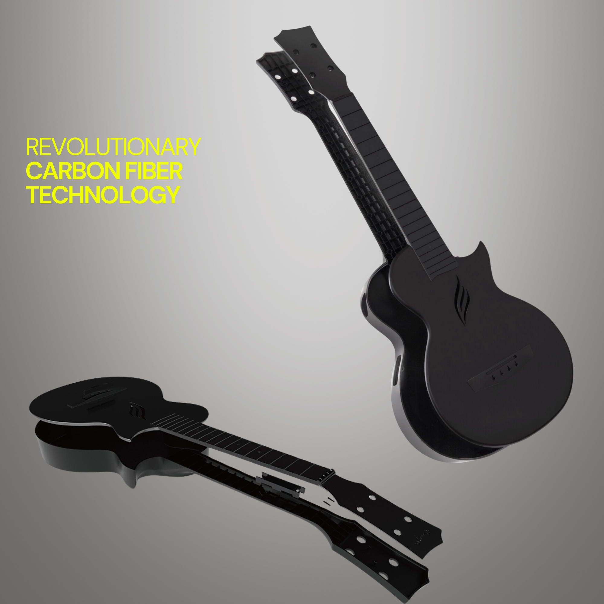 Enya Concert Nova U Carbon Fiber Travel Ukulele- Black