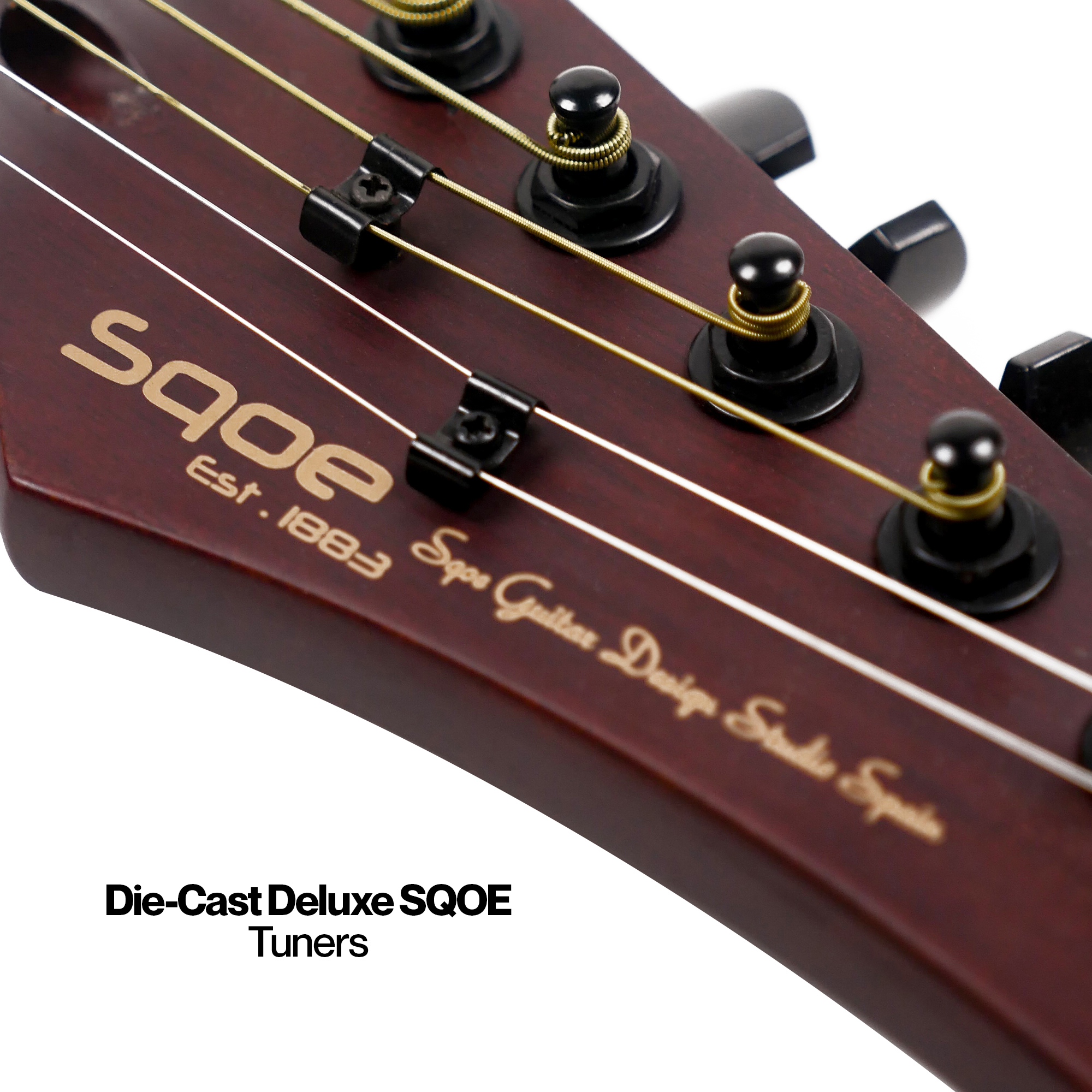 SQOE SETL800 Acoustic electric stage silent guitar - Natural Dark mahogany