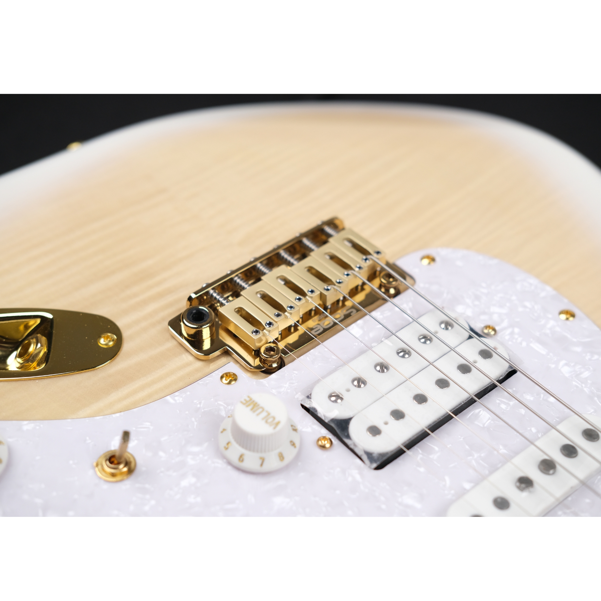 SQOE SEST900 alnico 5 HSS Flame maple top - Solar flare